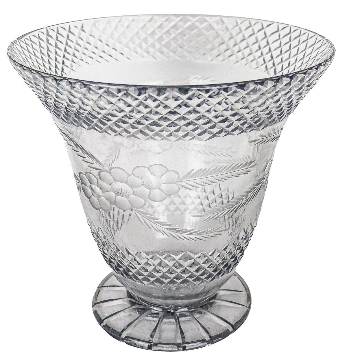 JARRÓN CRISTAL MEDIADOS SIGLO XX