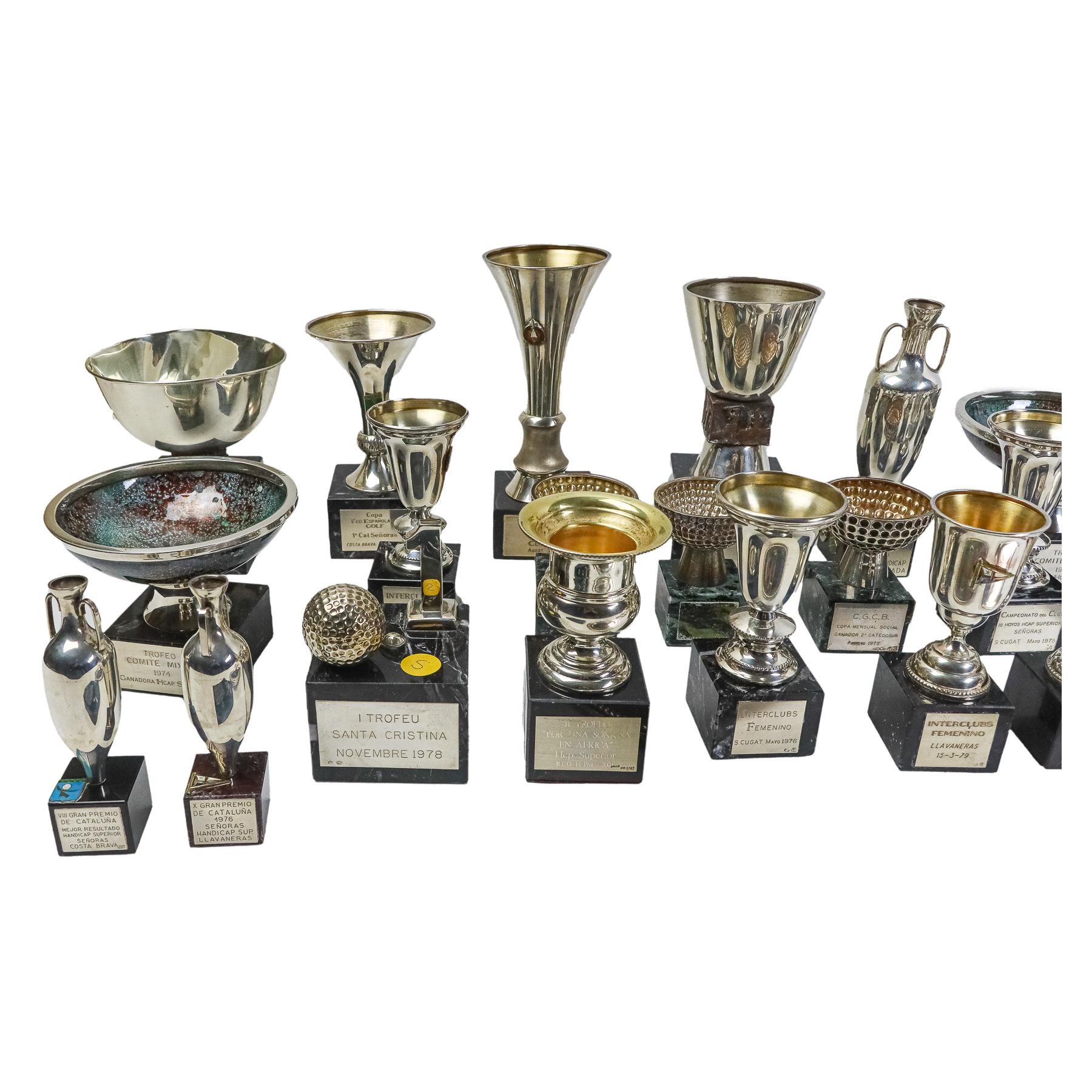 LOTE DE TROFEOS DE GOLF REALIZADOS EN PLATA