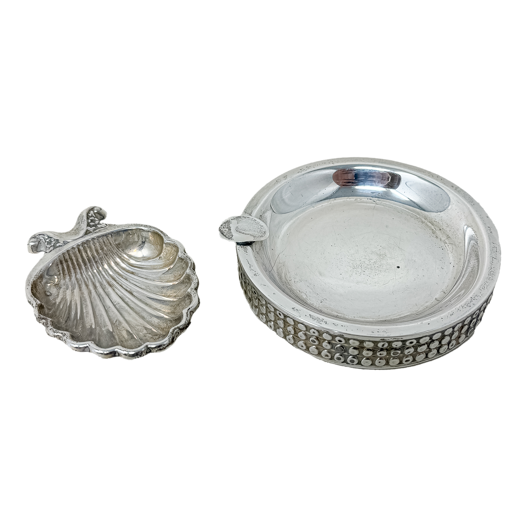 CENICERO Y CENTRITO PLATA DE LOS AÑOS 70