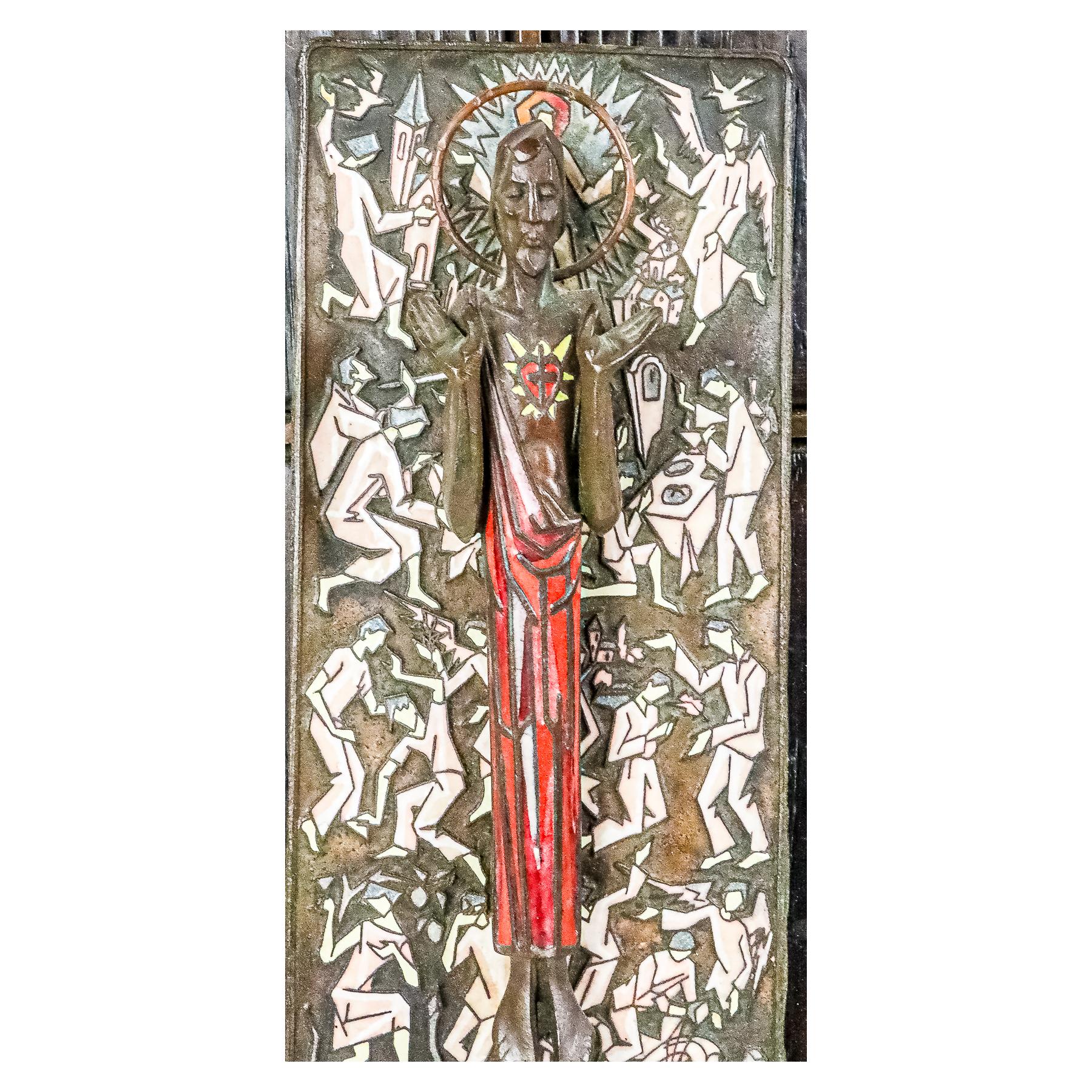 PLAFÓN EN BRONCE ESMALTADO DE LOS AÑOS 70