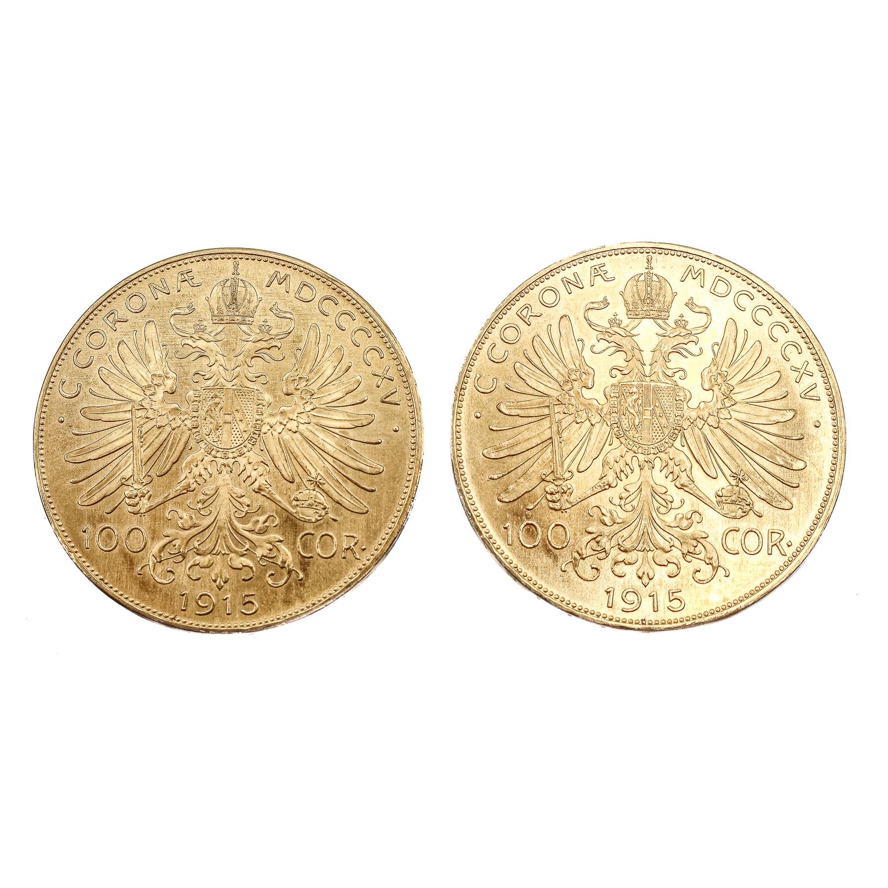 DOS MONEDAS AUSTRÍACAS DE ORO