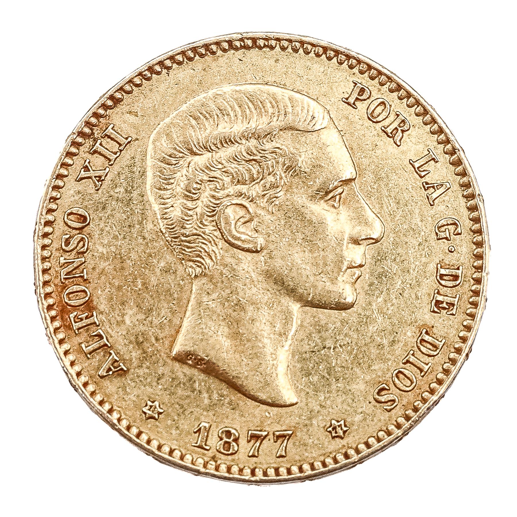 MONEDA DE ESPAÑOLA 1877 EN ORO