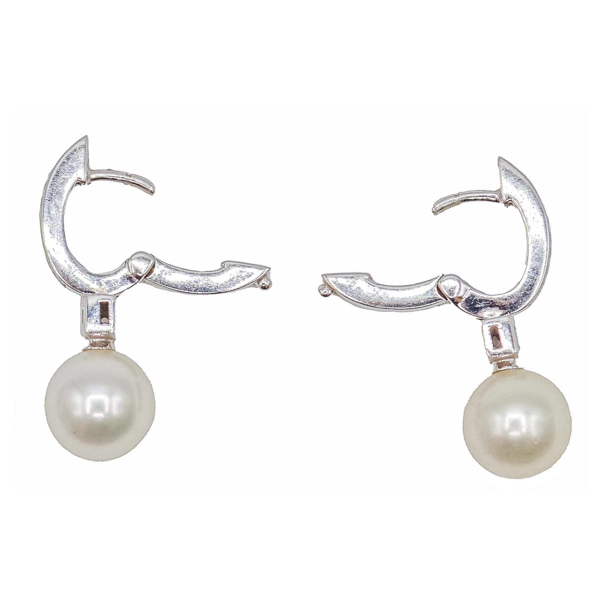 PENDIENTES ARGOLLAS CON BRILLANTES Y PERLAS