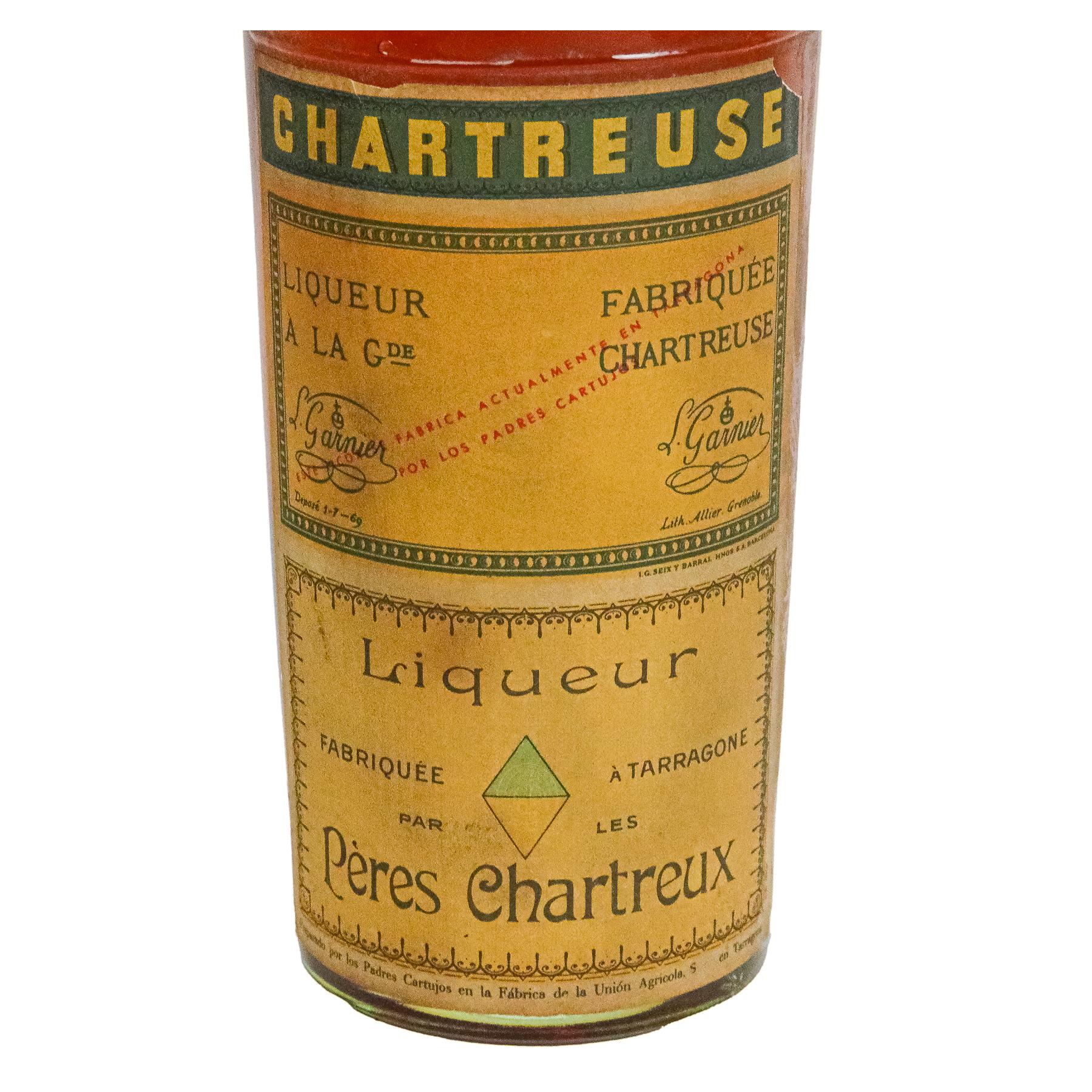 BOTELLA DE CHARTREUSE TARRAGONA AÑOS 50