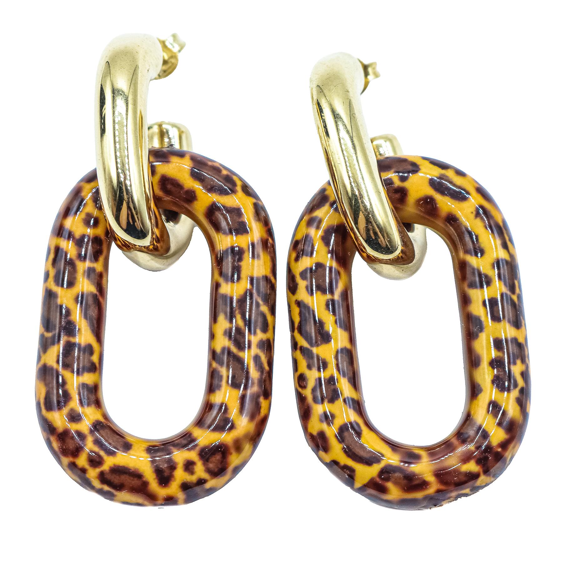 PENDIENTES DE PLATA CON ESMALTE ANIMAL PRINT