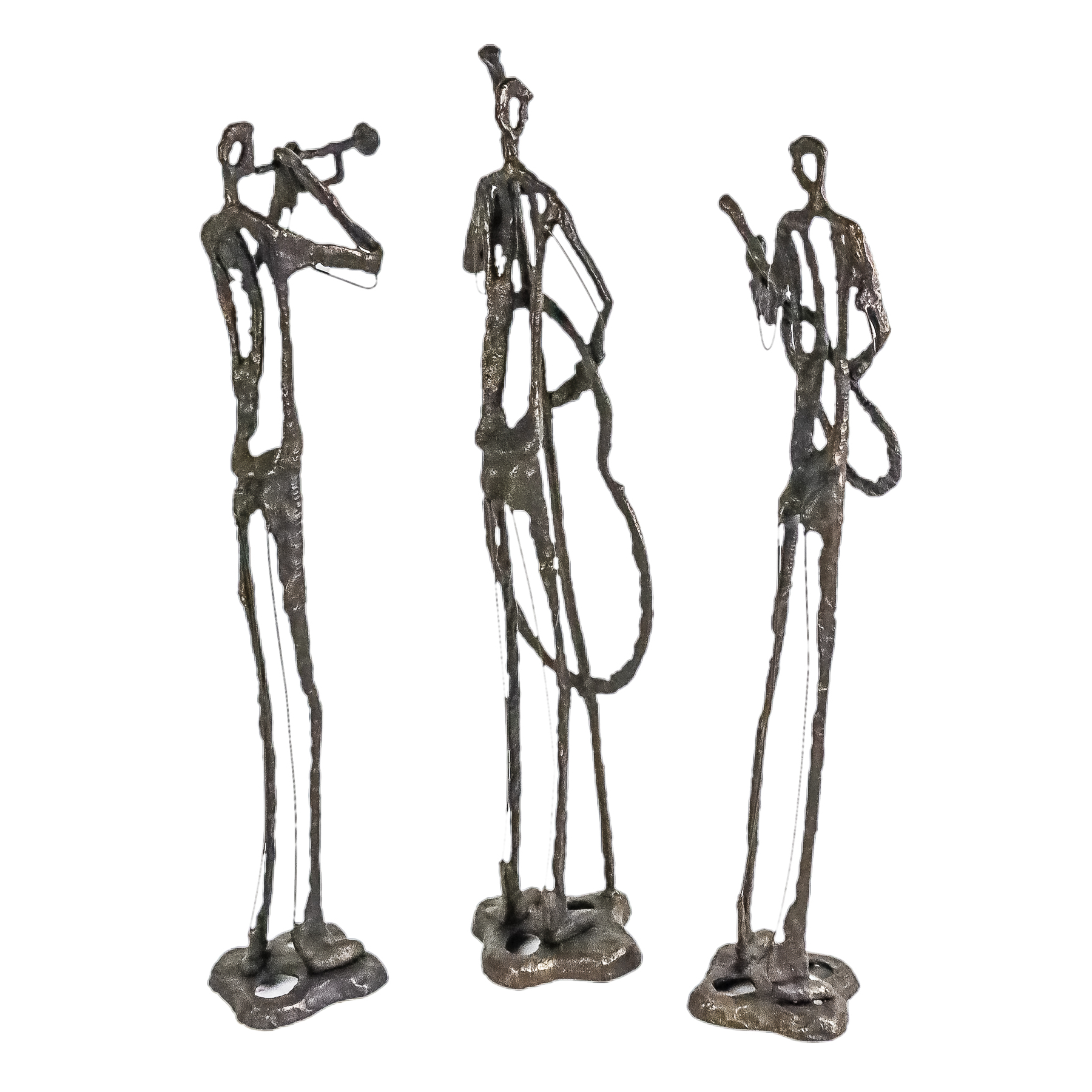 TRES FIGURAS DE MÚSICOS ESTILO GIACOMETTI