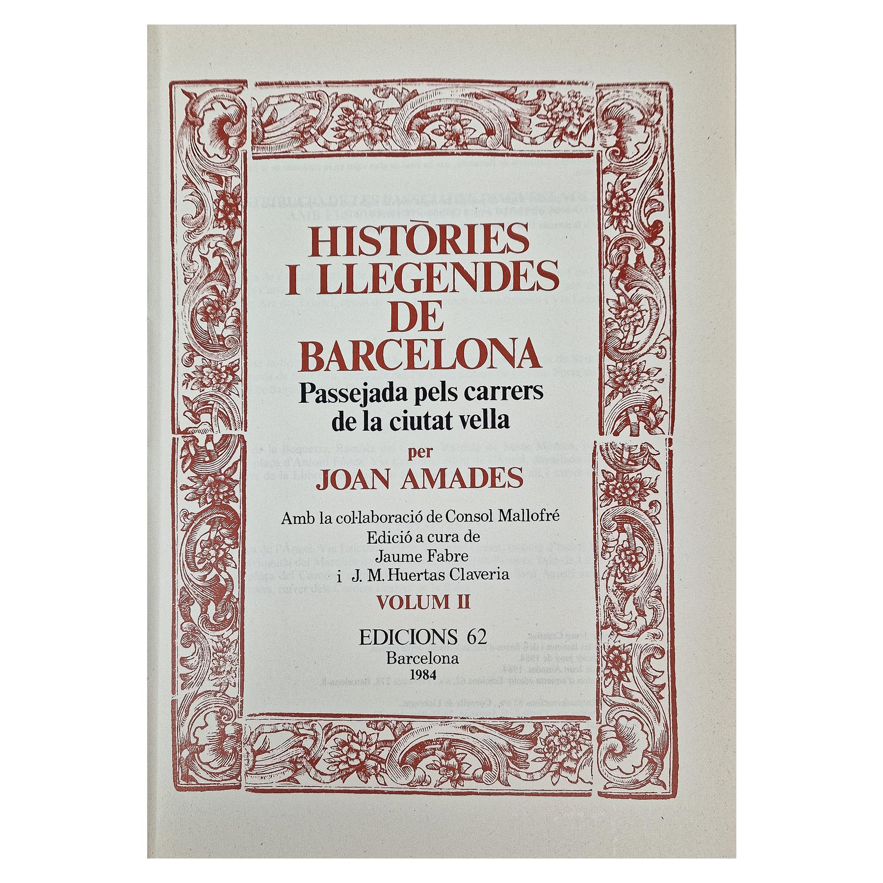 HISTÓRIES I LLEGENDES DE BARCELONA