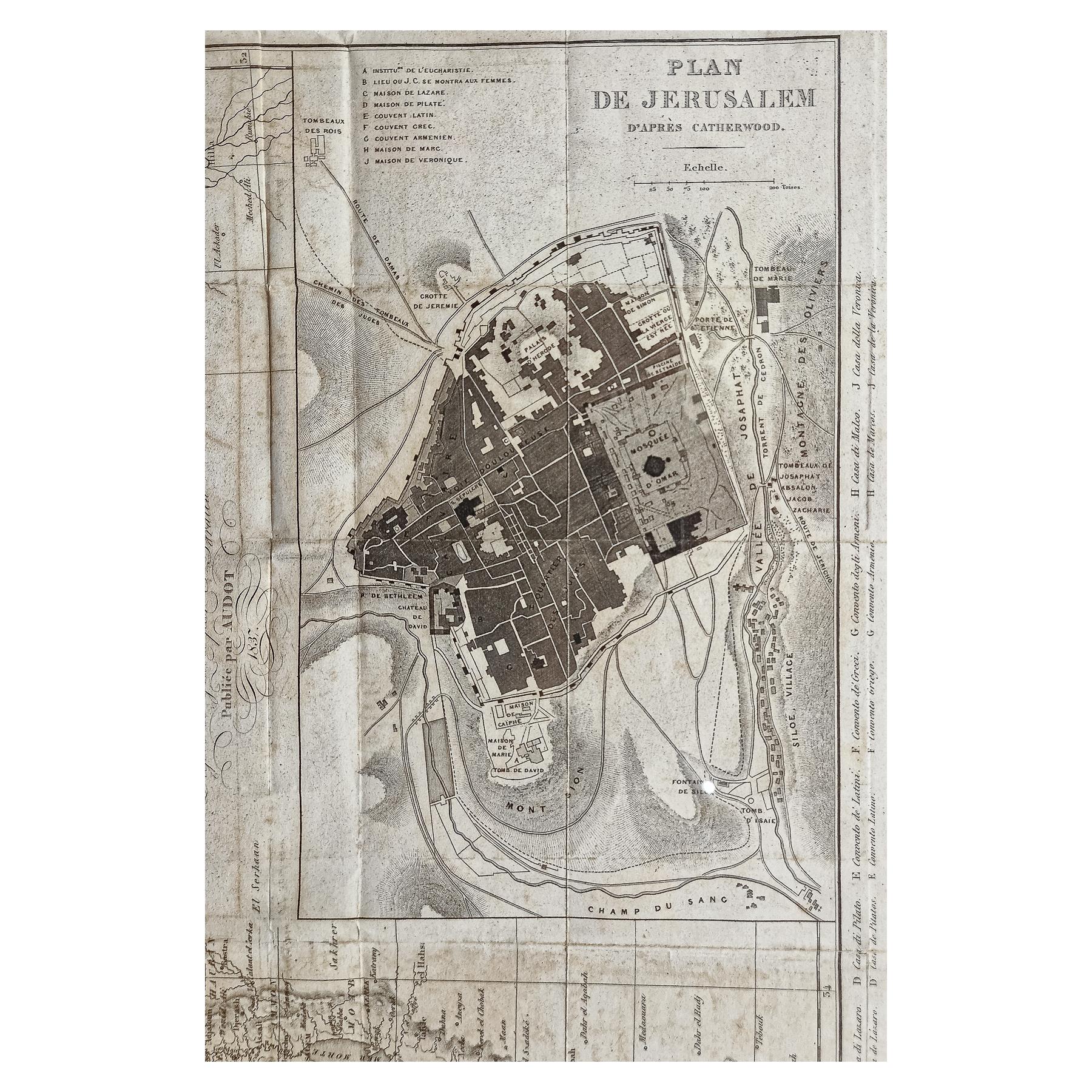 MAPA ENMARCADO JERUSALEM S. XIX