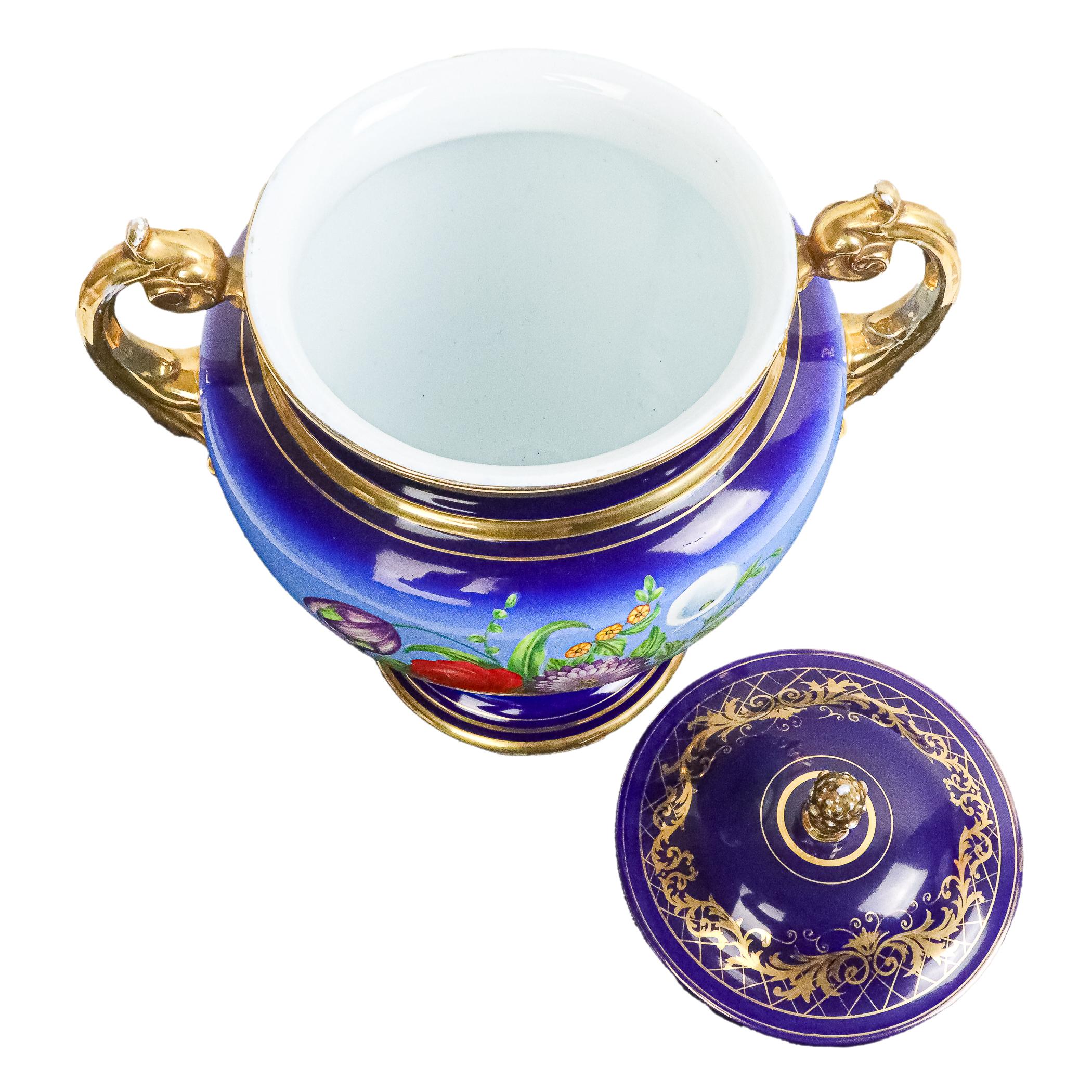 TIBOR DE PORCELANA DE MEDIADOS DE SIGLO XX