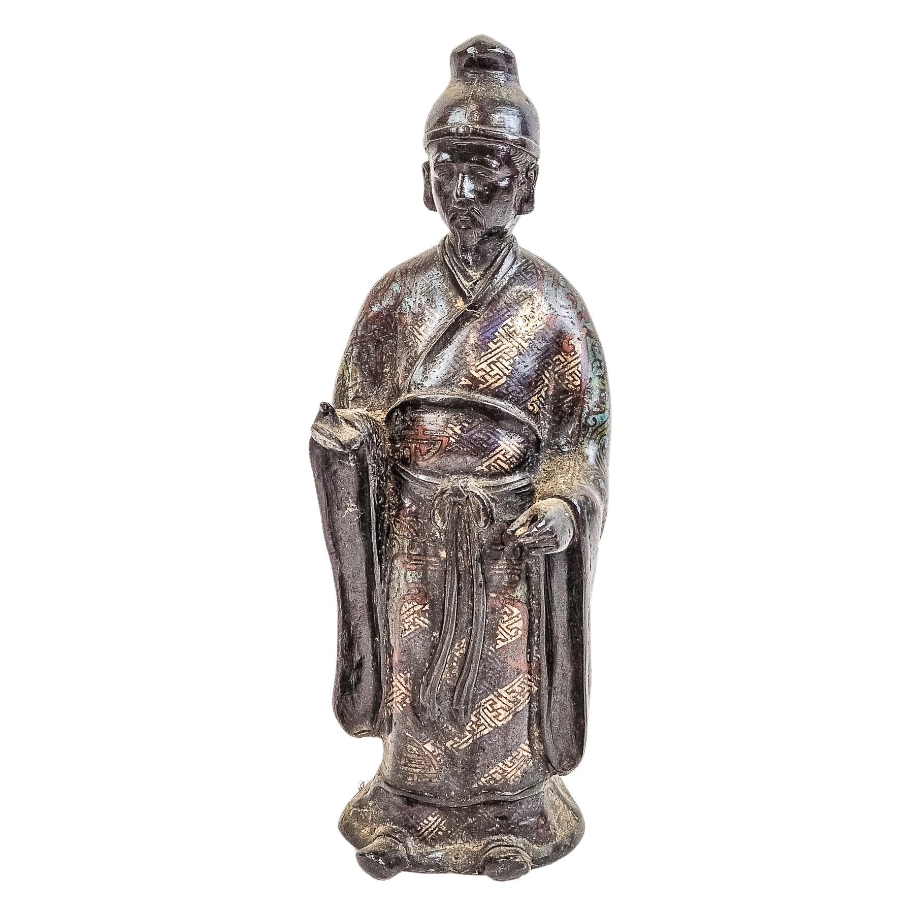 FIGURA EN BRONCE JAPONES DEL PRIMER CUARTO DE SIGLO XX