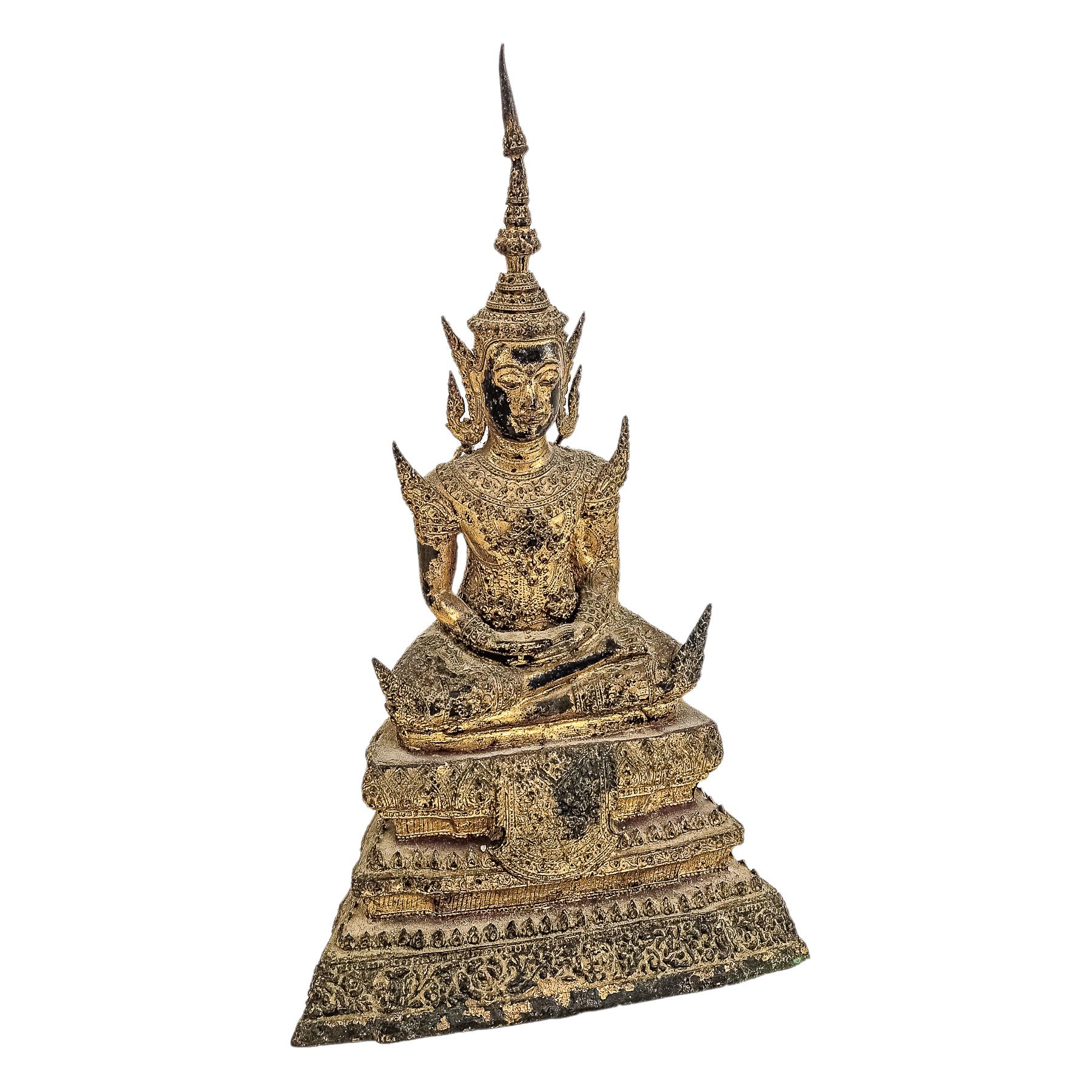 FIGURA DE BUDA TAILANDÉS RATTANAKOSIN DE FINALES DE S. XIX