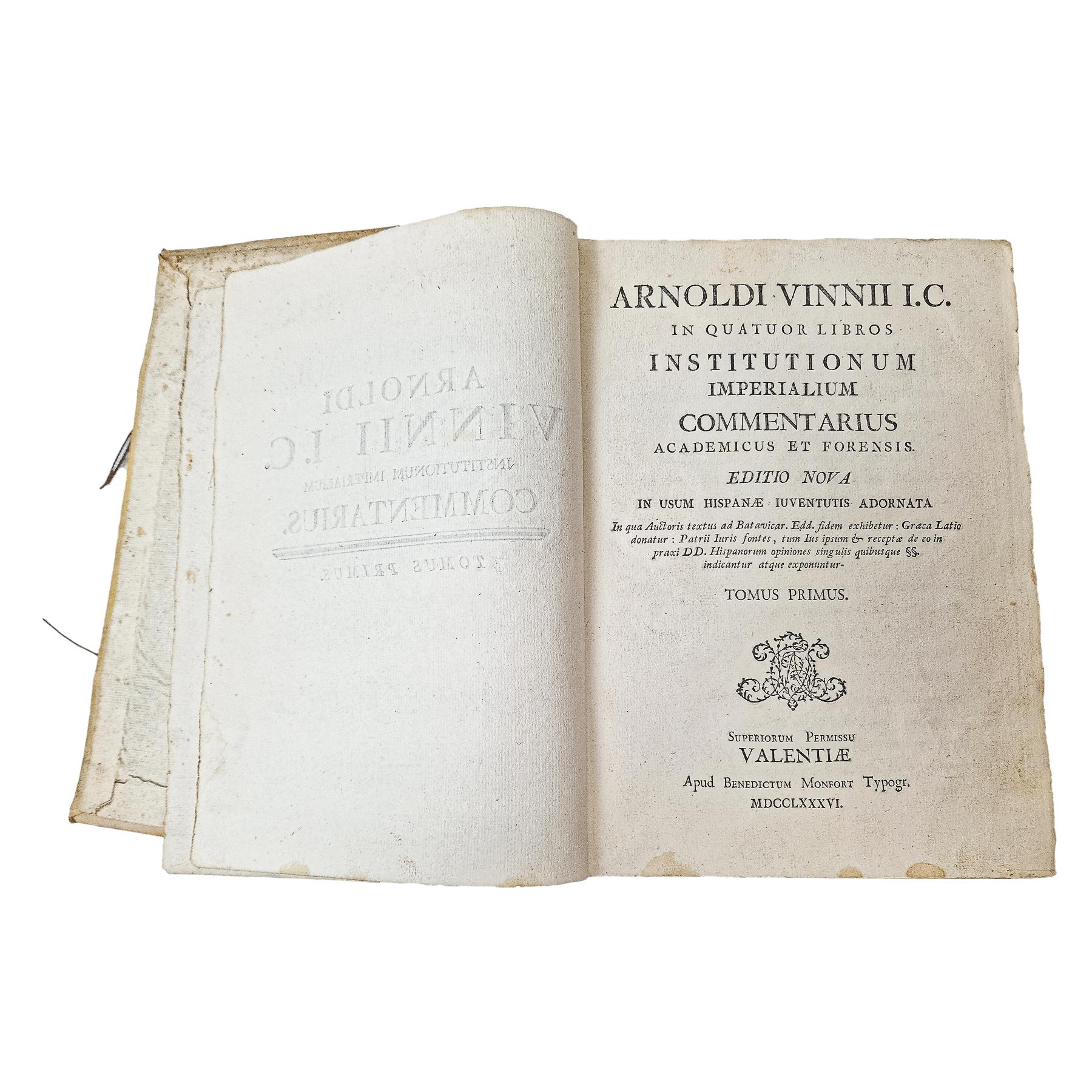 1786. IN QUATUOR LIBROS INSTITUTIONUM COMMENTARIUS ...