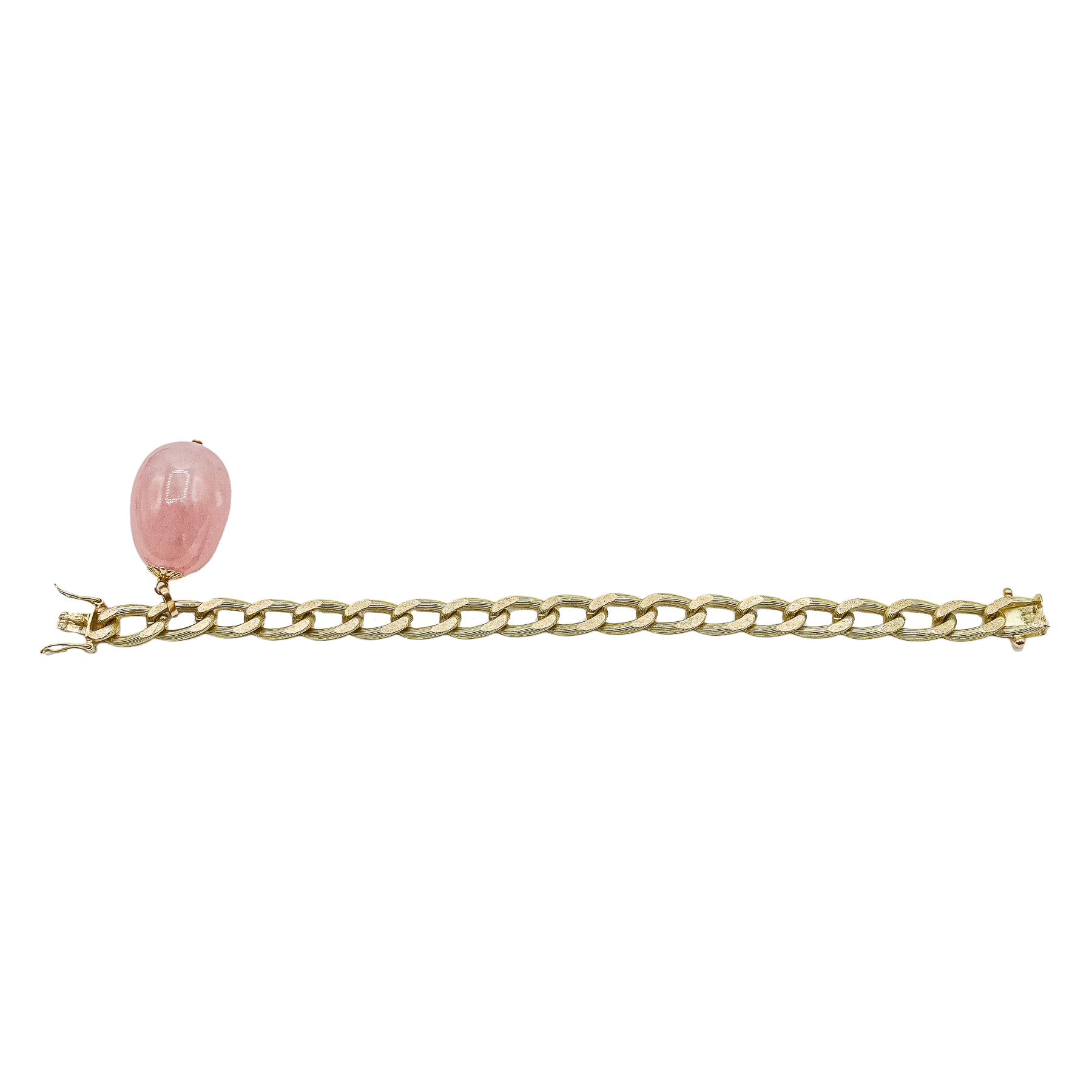 PULSERA CON COLGANTE DE CUARZO ROSA