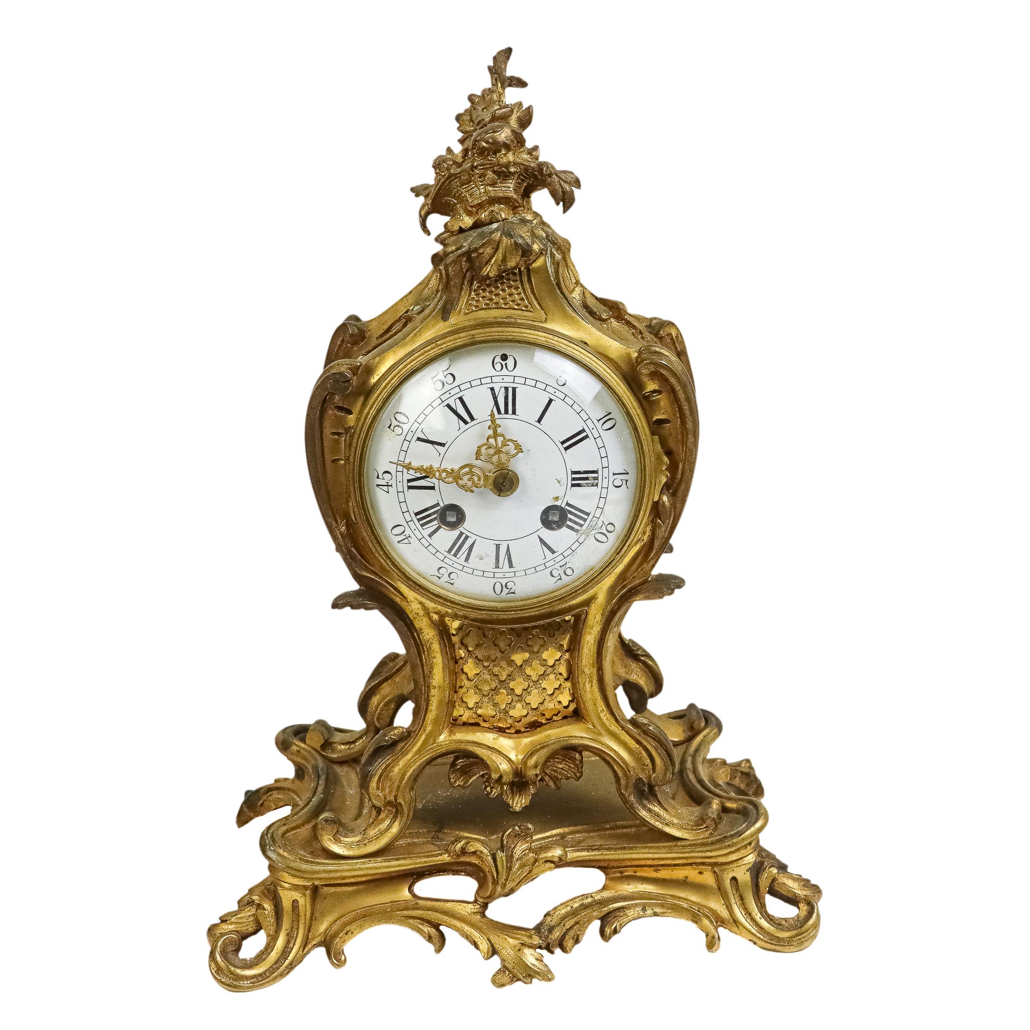 RELOJ DE SOBRMESA FRANCÉS ESLTLO LUIS XVI, DE FLES. S.XIX