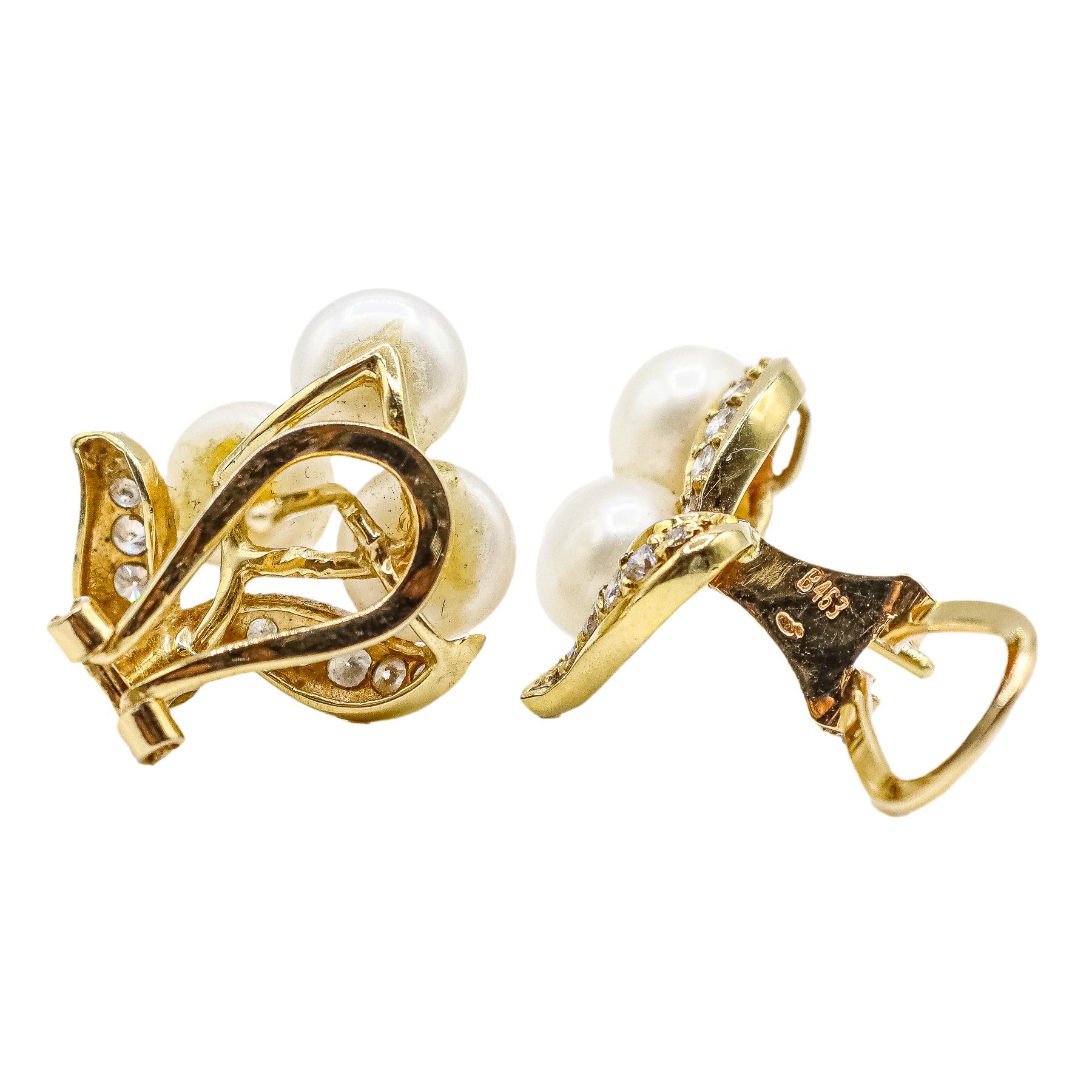 PENDIENTES CON PERLAS Y BRILLANTES