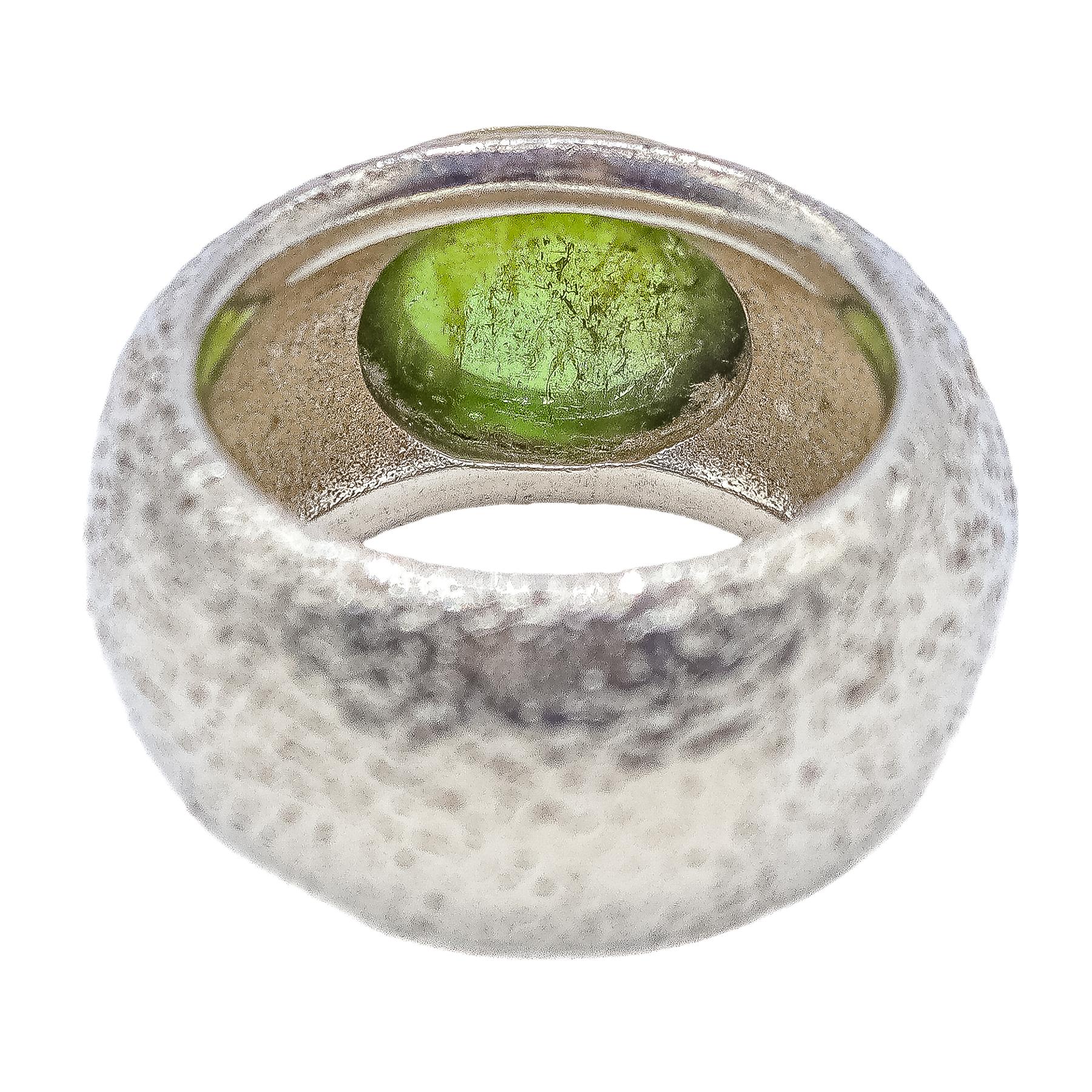 ANILLO CON TURMALINA VERDE