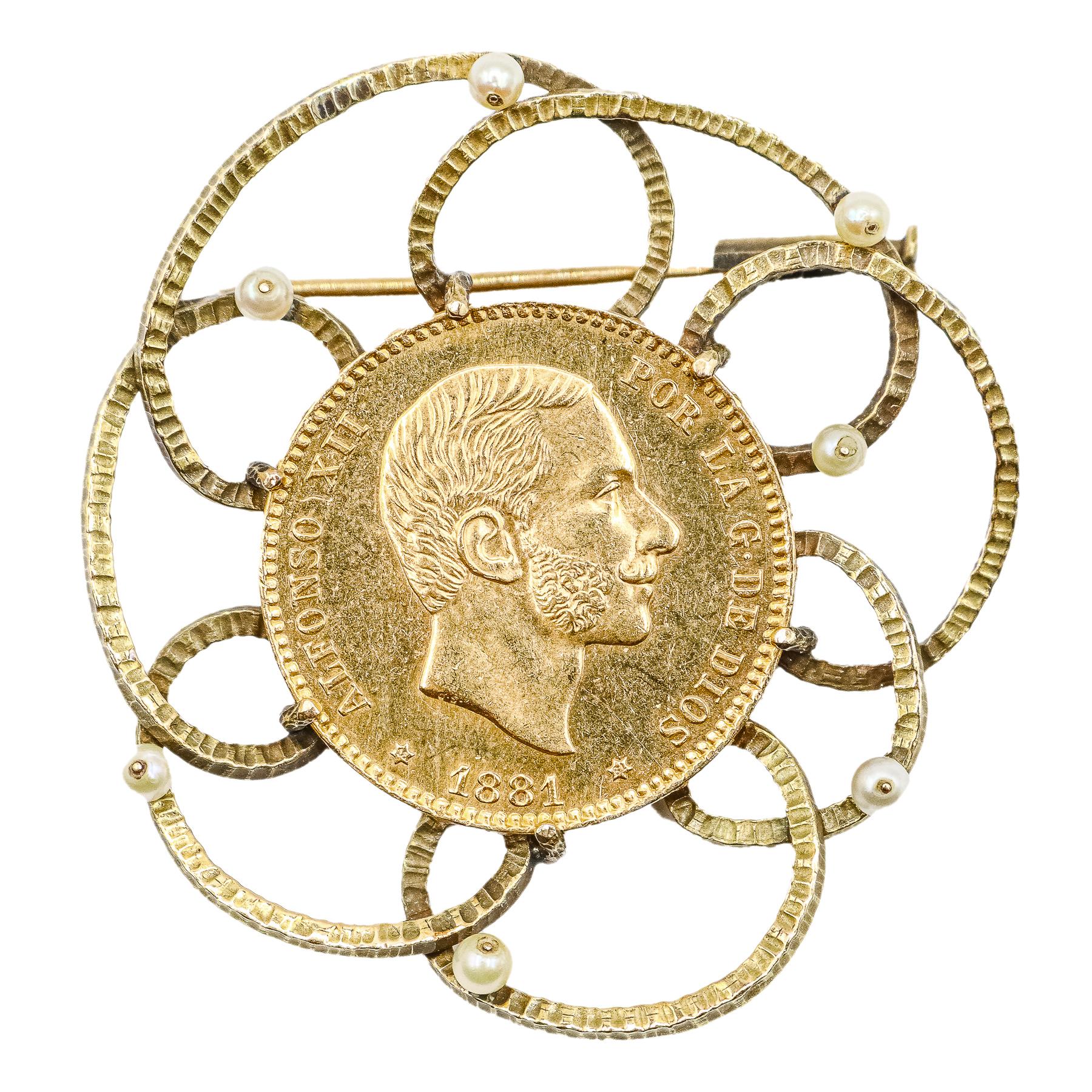 BROCHE MONEDA DE 1881