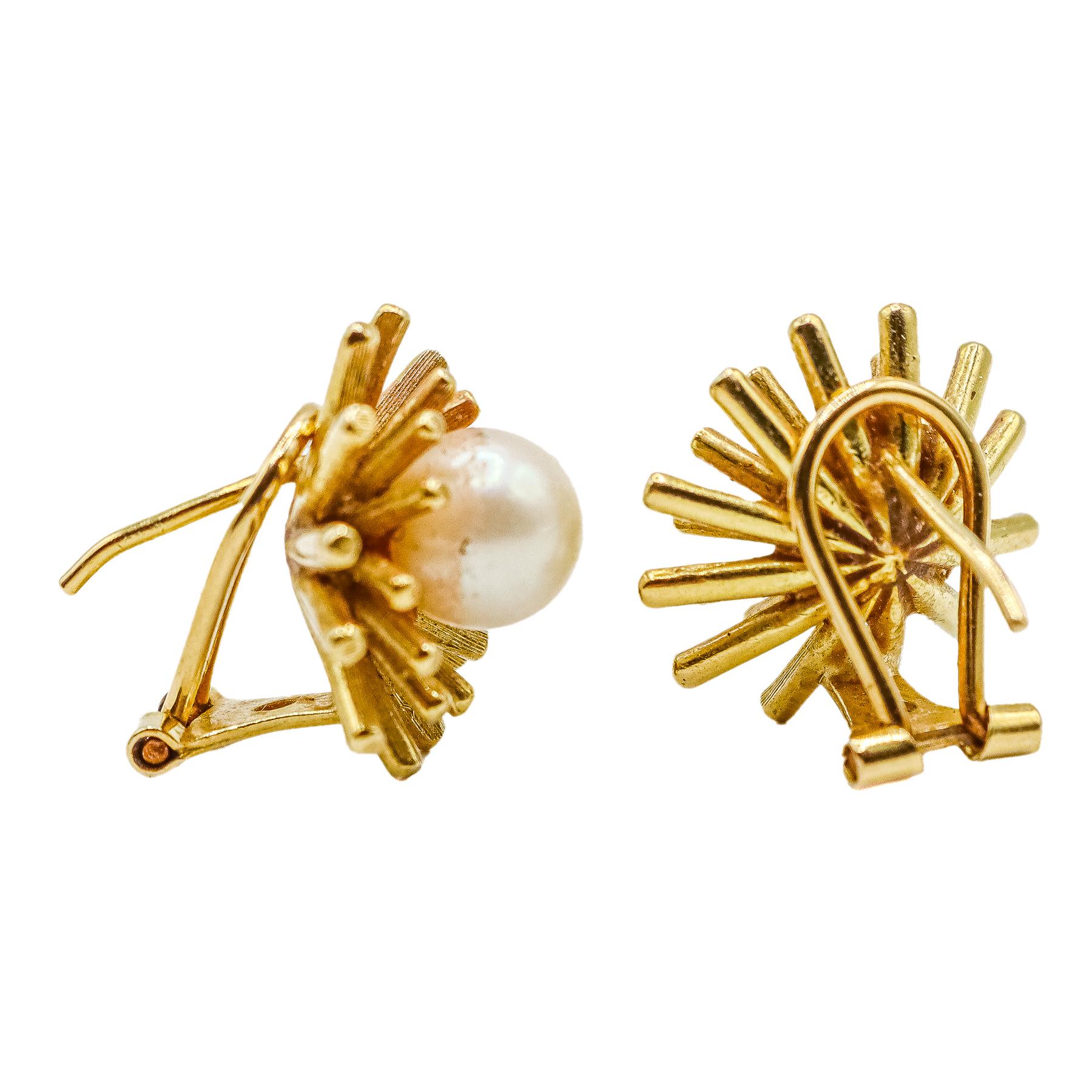 PENDIENTES CON PERLA DE LOS AÑOS 70