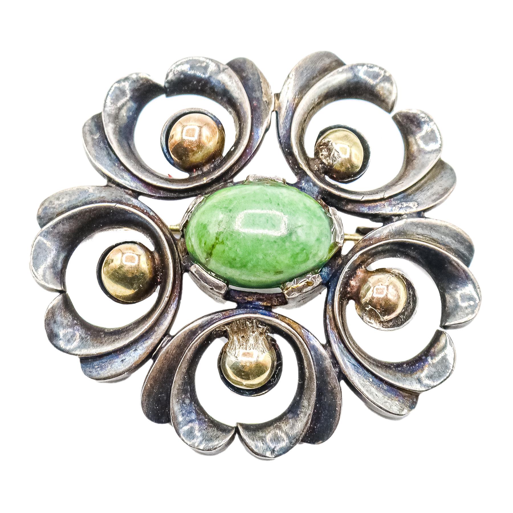 BROCHE CON TURQUESA, AÑOS 30