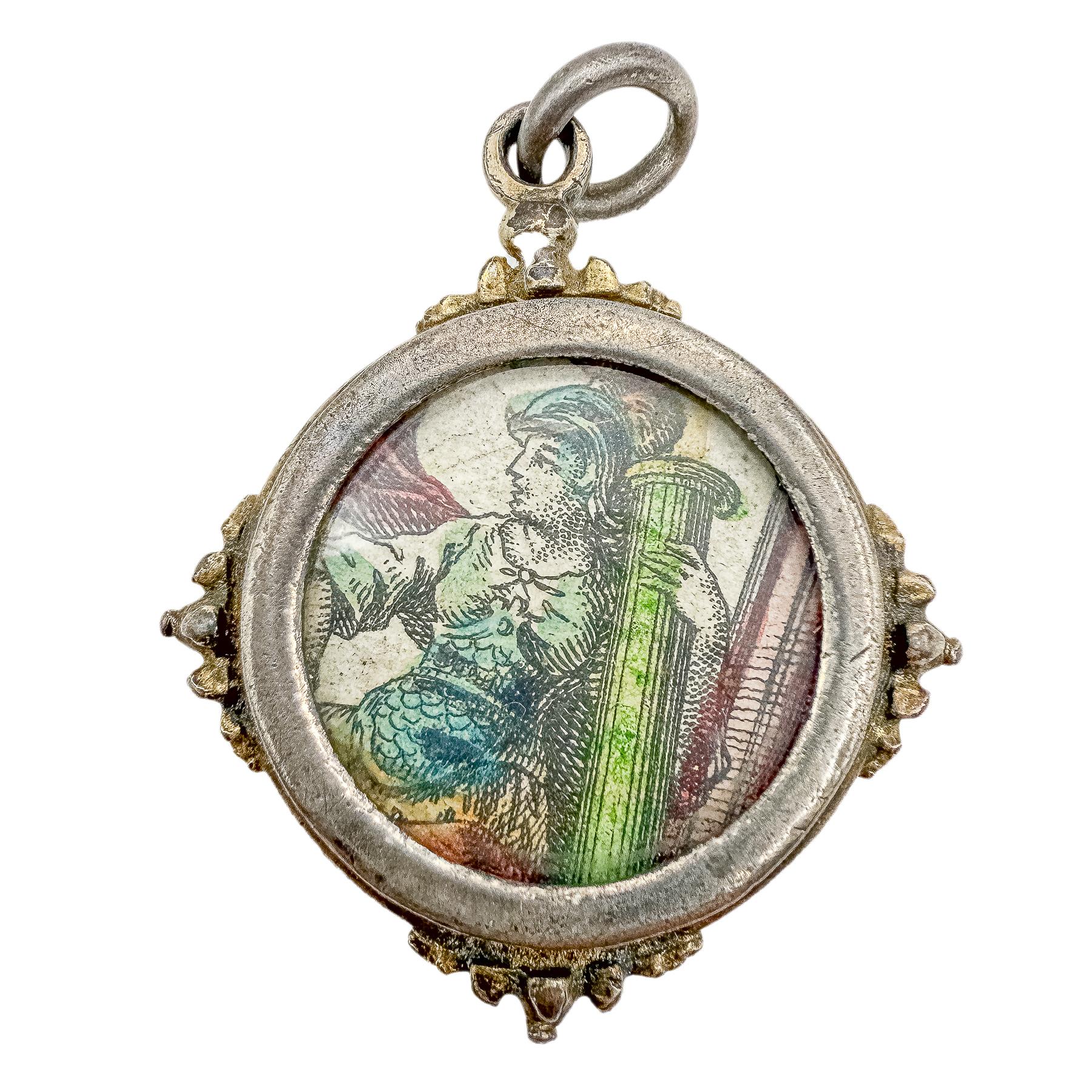 MEDALLÓN DEVOCIONAL DE PLATA DEL SIGLO XVIII