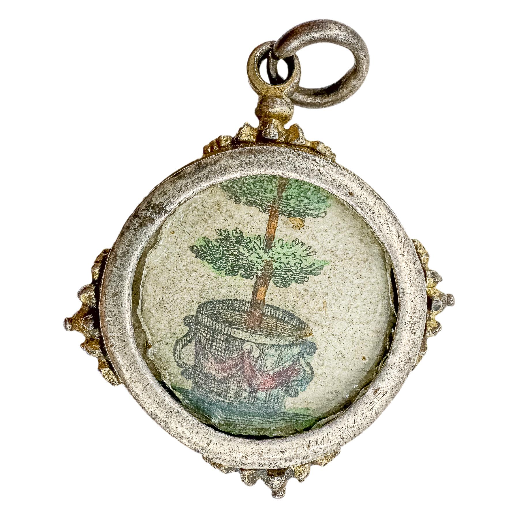 MEDALLÓN DEVOCIONAL DE PLATA DEL SIGLO XVIII