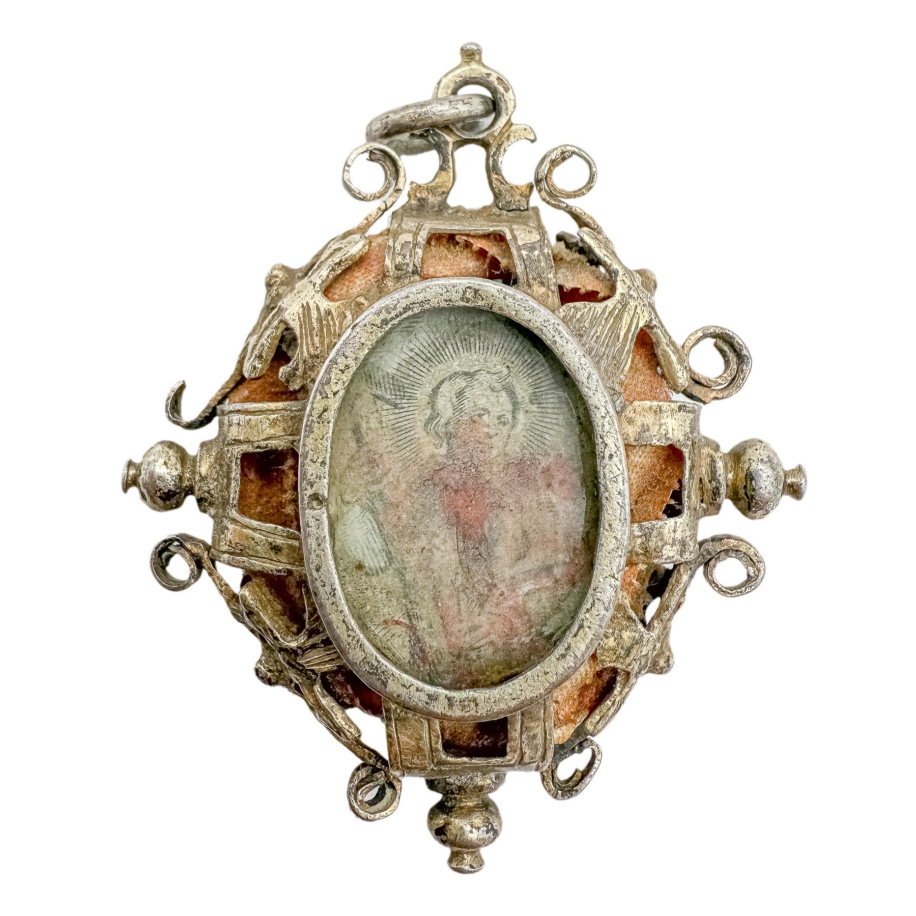 RELICARIO DE PLATA DEL SIGLO XVII