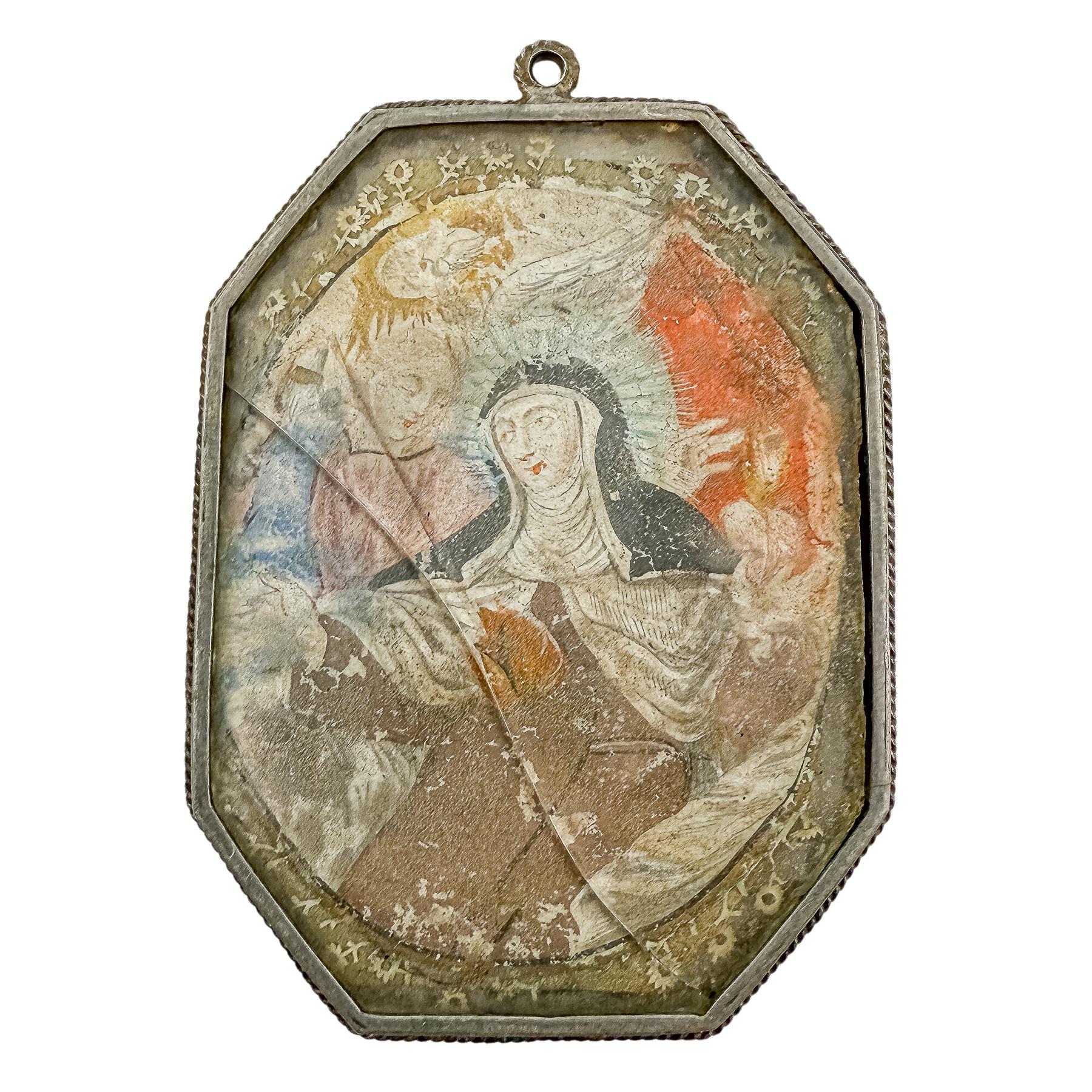 MEDALLÓN DEVOCIONAL DE PLATA DEL SIGLO XVIII