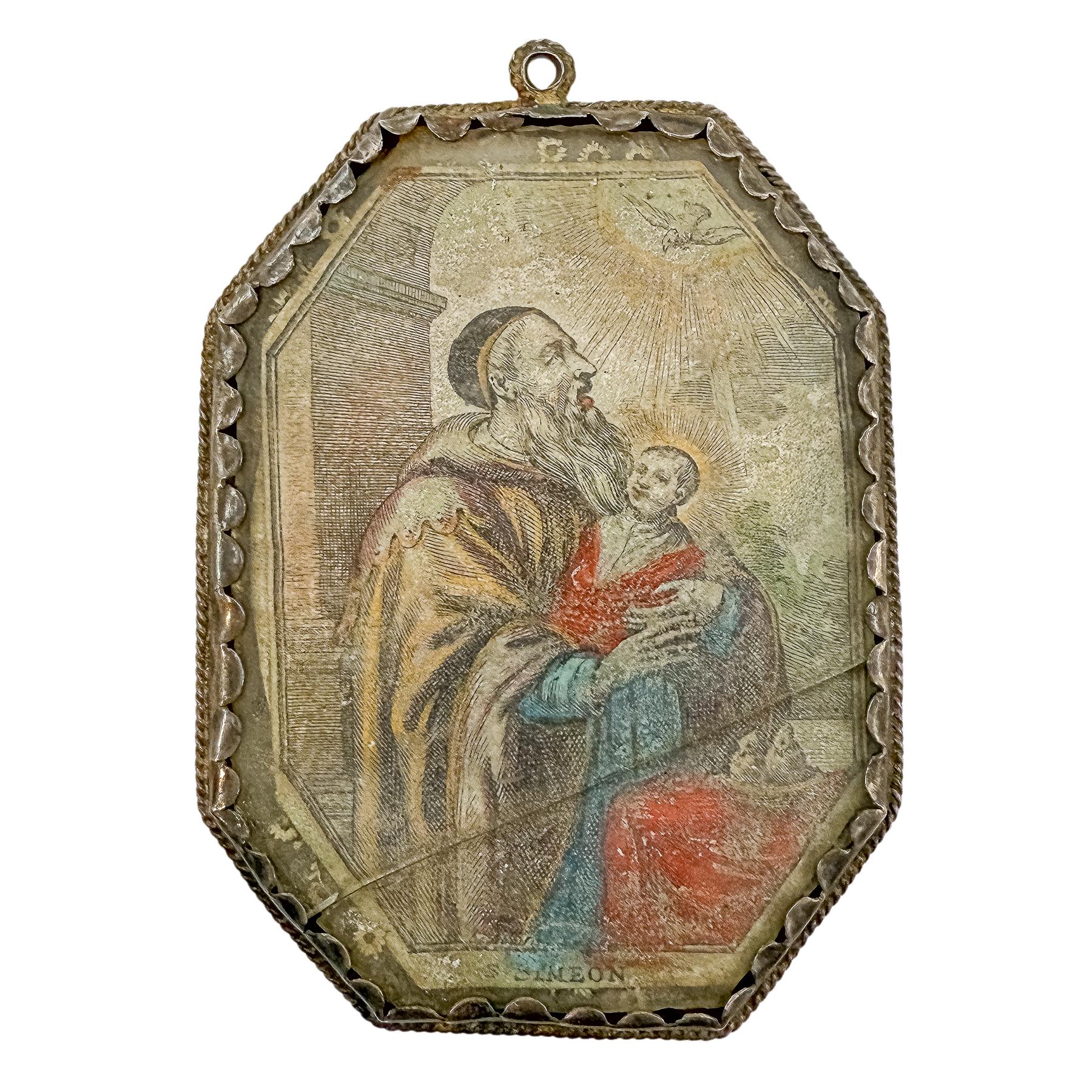 MEDALLÓN DEVOCIONAL DE PLATA DEL SIGLO XVIII