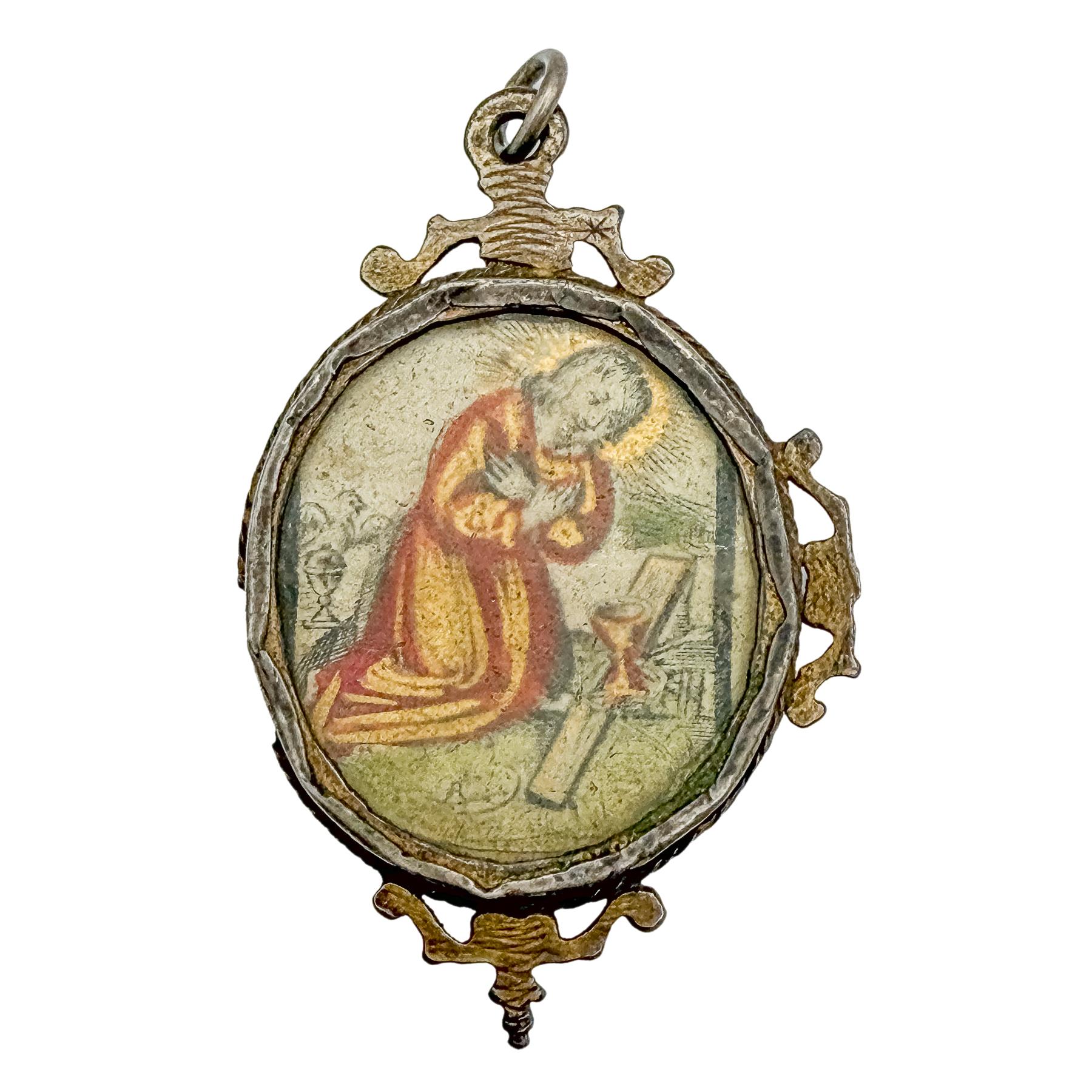 MEDALLÓN DEVOCIONAL DE PLATA DEL SIGLO XVIII