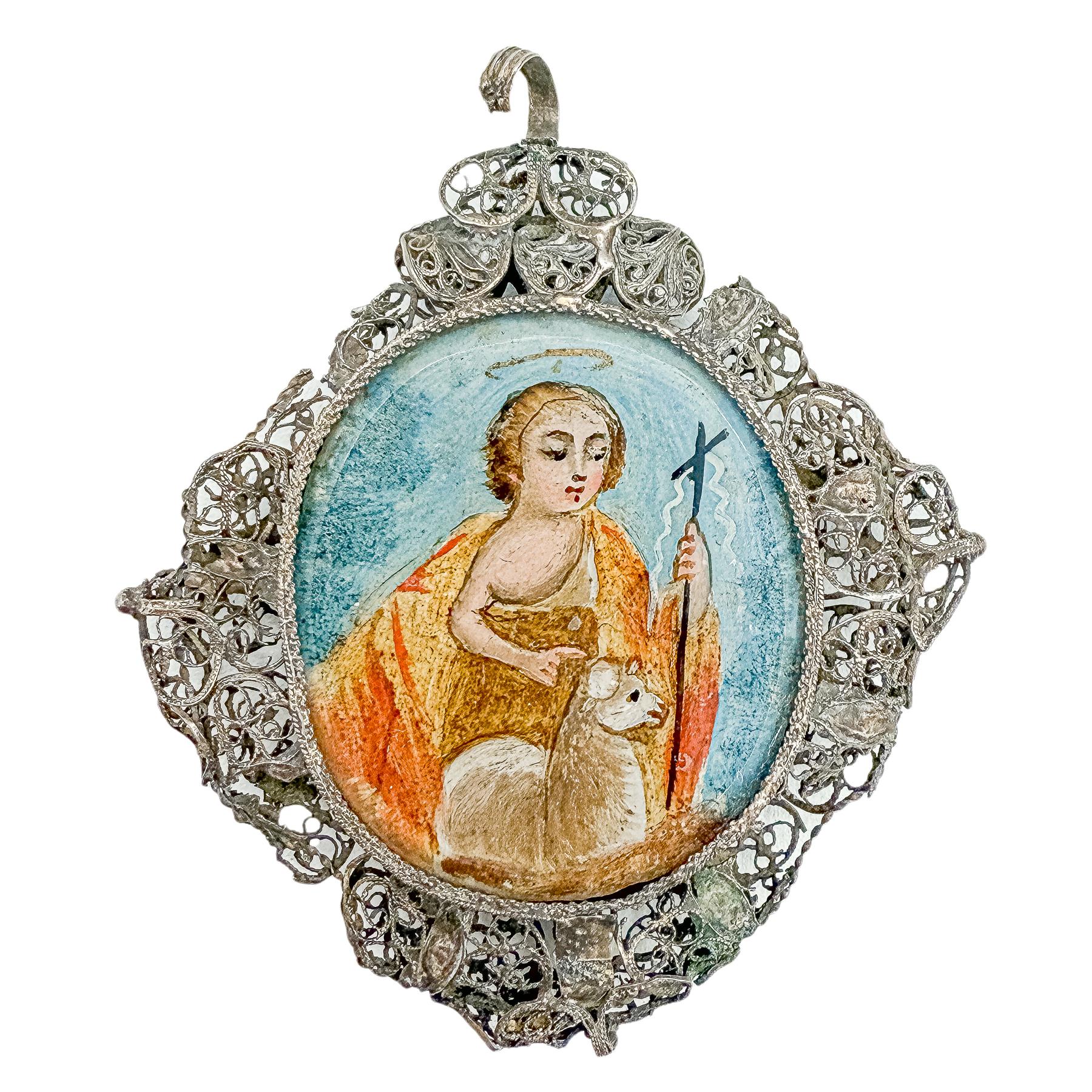 RELICARIO DE PLATA DEL SIGLO XVIII