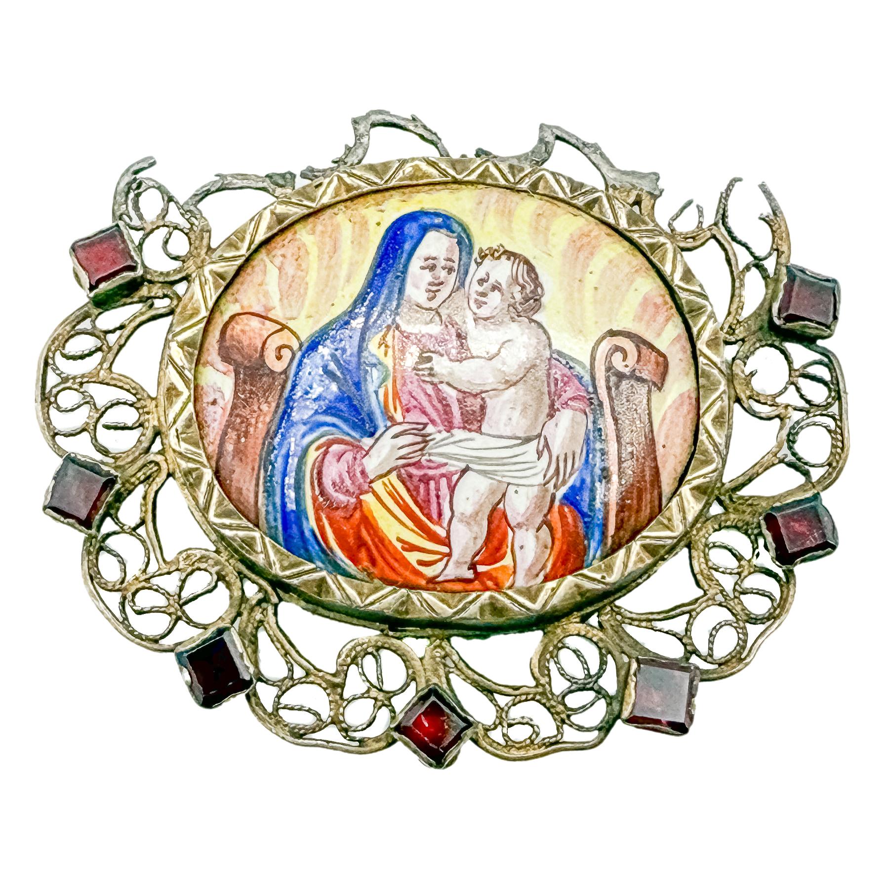 MEDALLÓN DEVOCIONAL DE PLATA DEL SIGLO XVIII