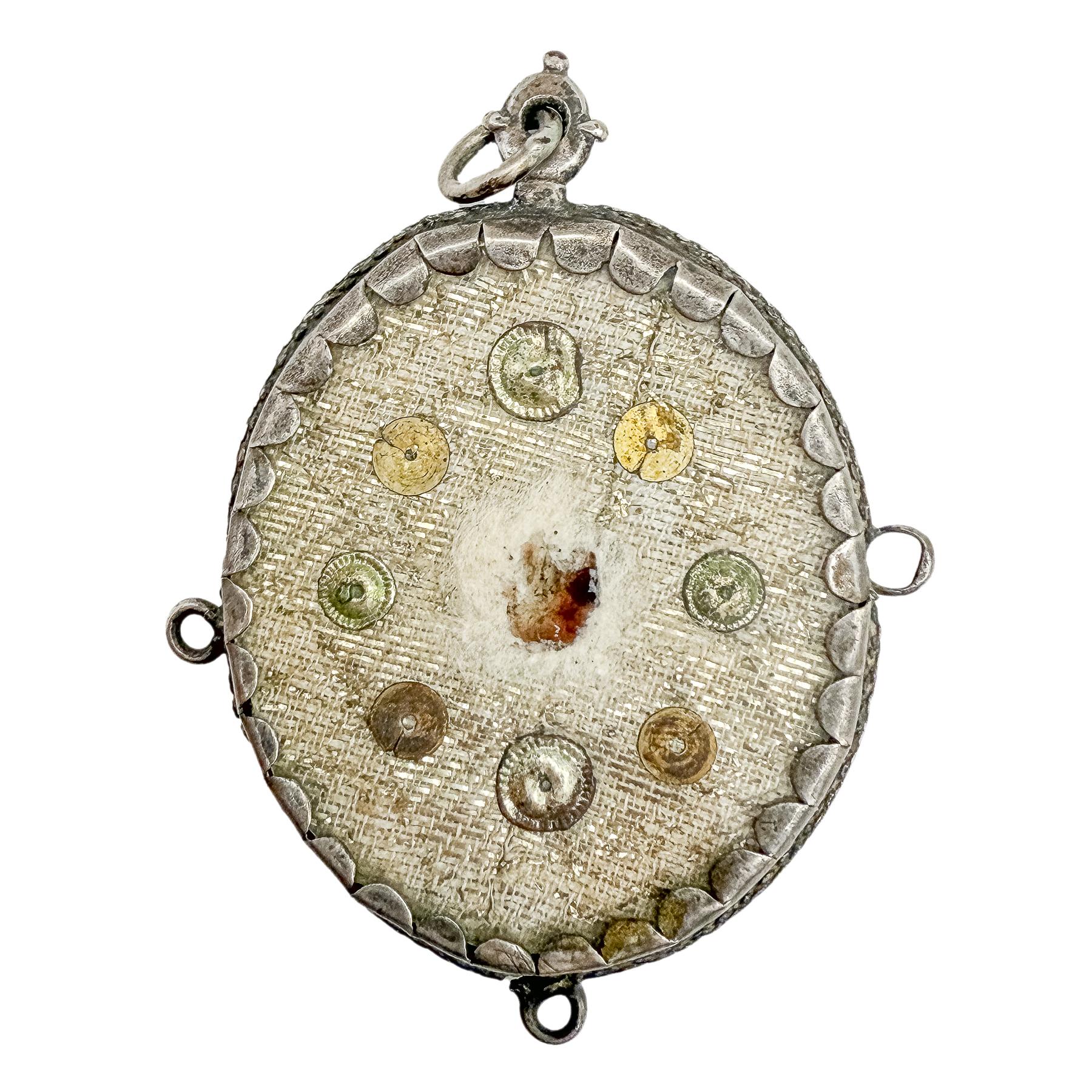 RELICARIO DE PLATA DEL SIGLO XVIII