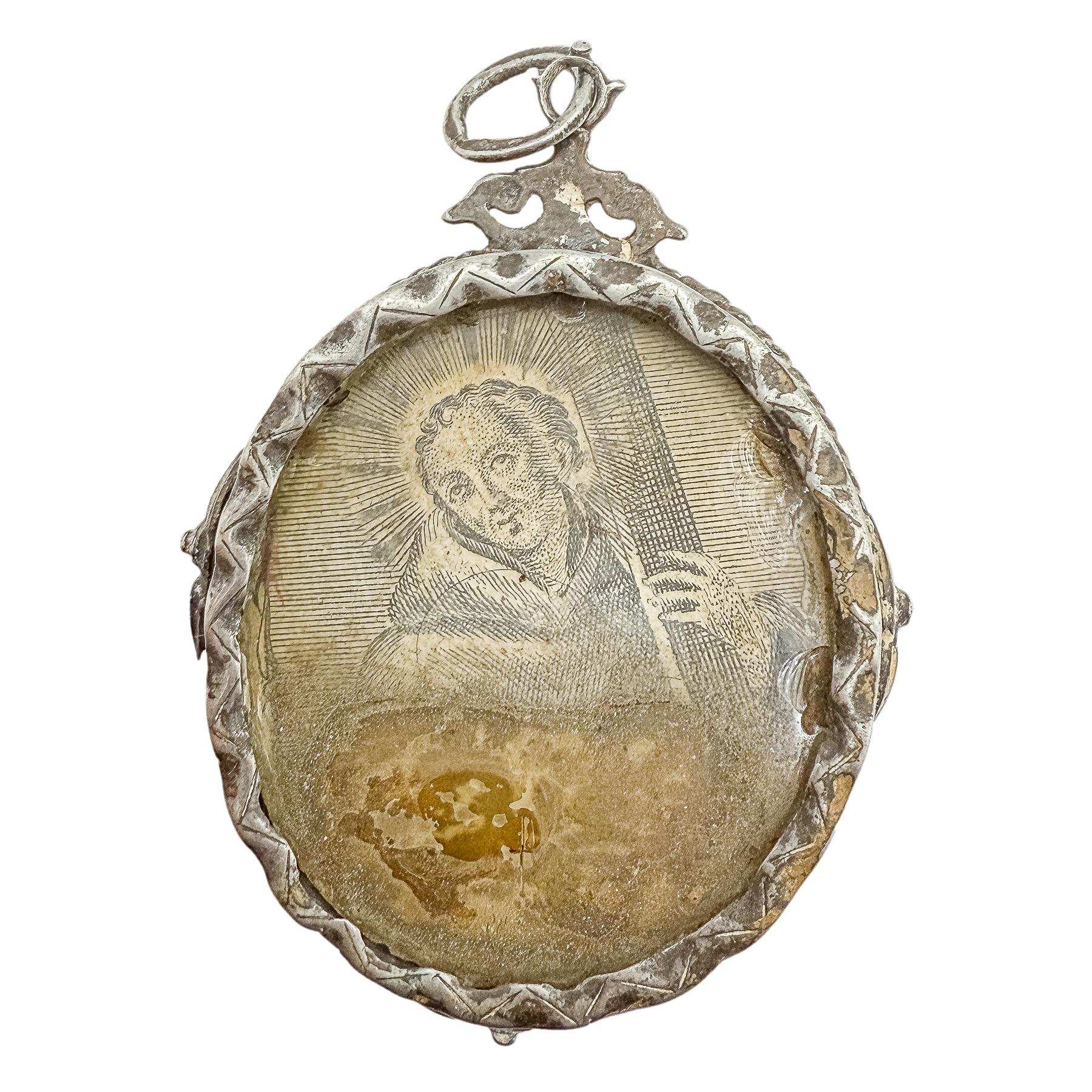 RELICARIO DE PLATA DEL SIGLO XVIII