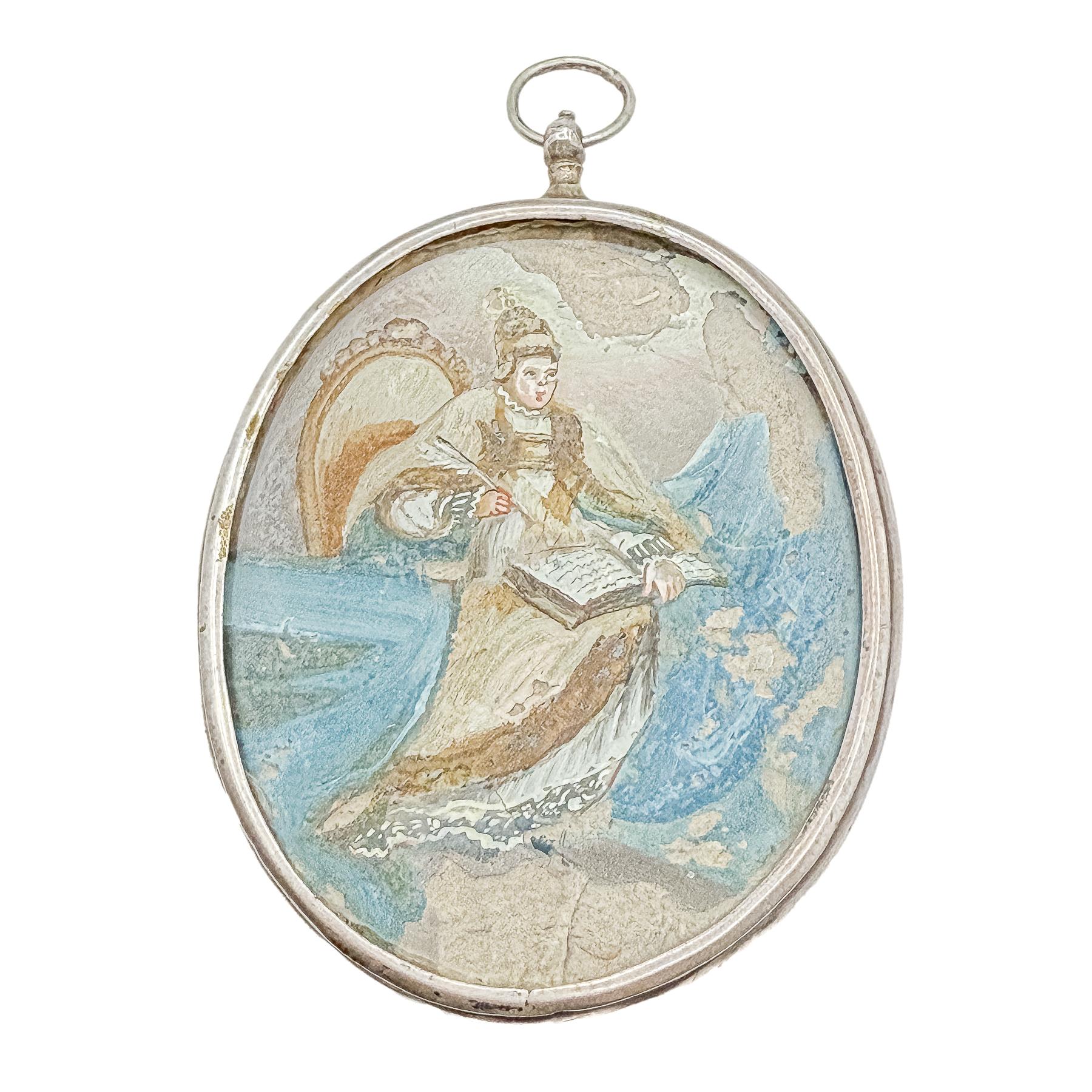 MEDALLÓN DEVOCIONAL DE PLATA DEL SIGLO XVIII