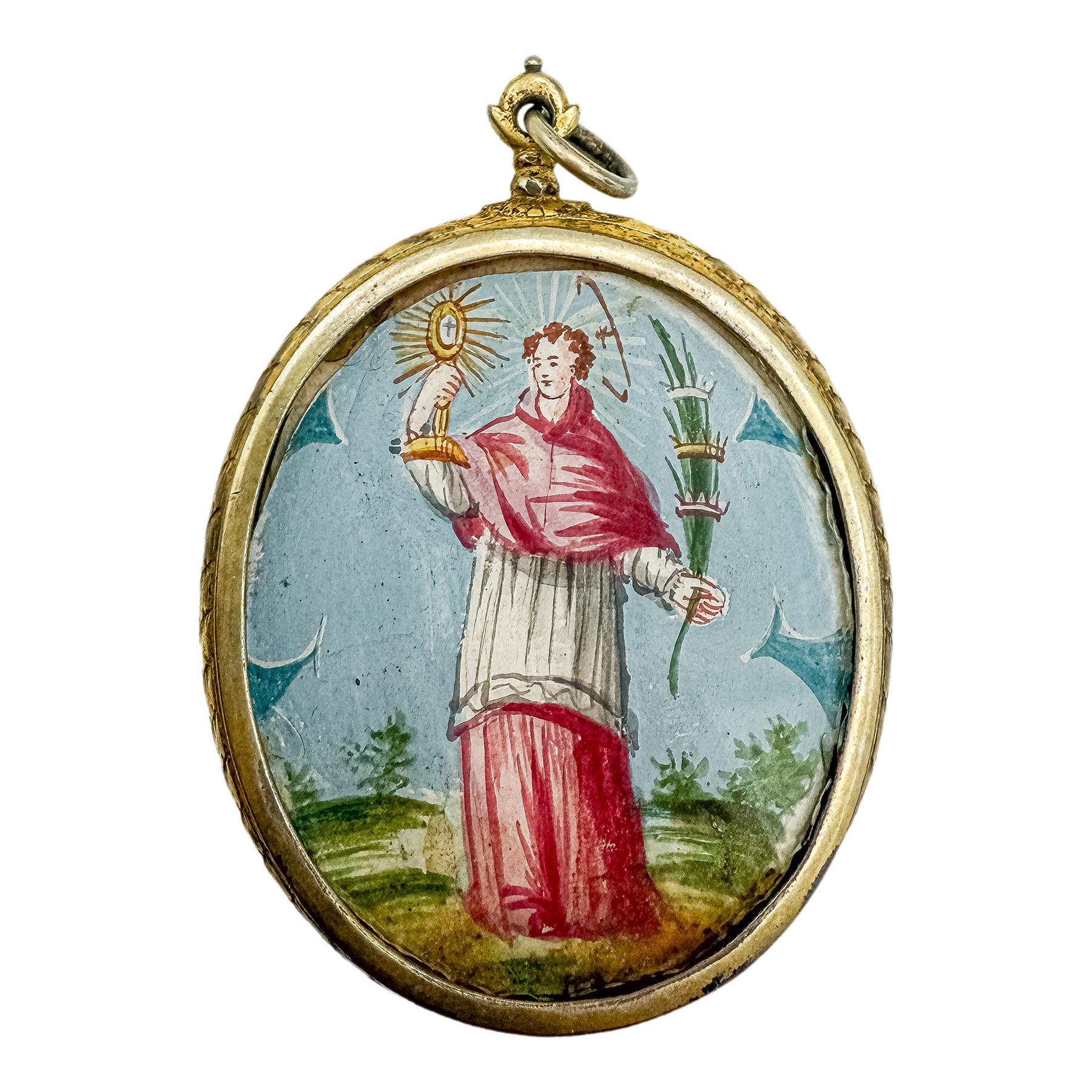 MEDALLÓN DEVOCIONAL DE PLATA DEL SIGLO XVIII-XIX