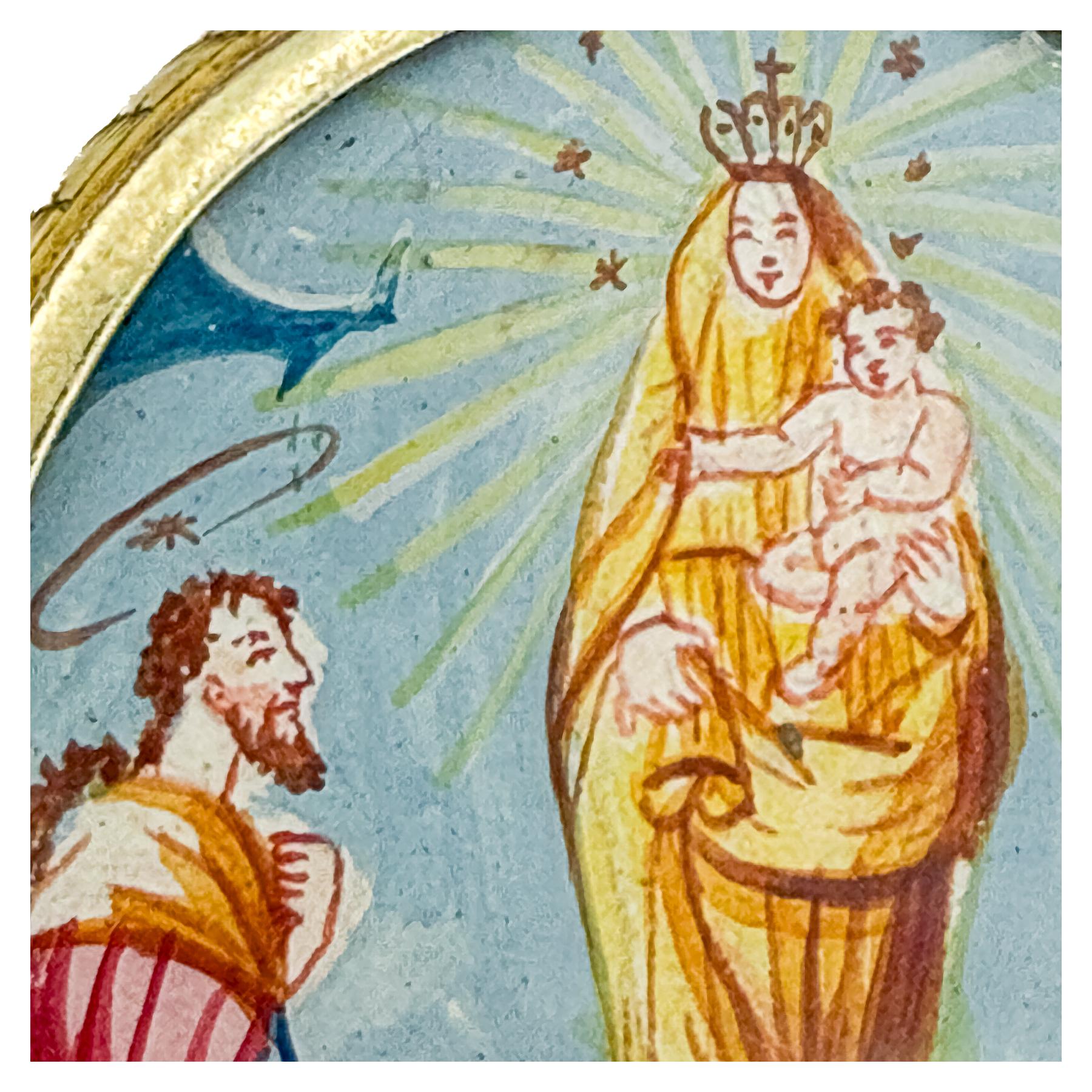 MEDALLÓN DEVOCIONAL DE PLATA DEL SIGLO XVIII-XIX