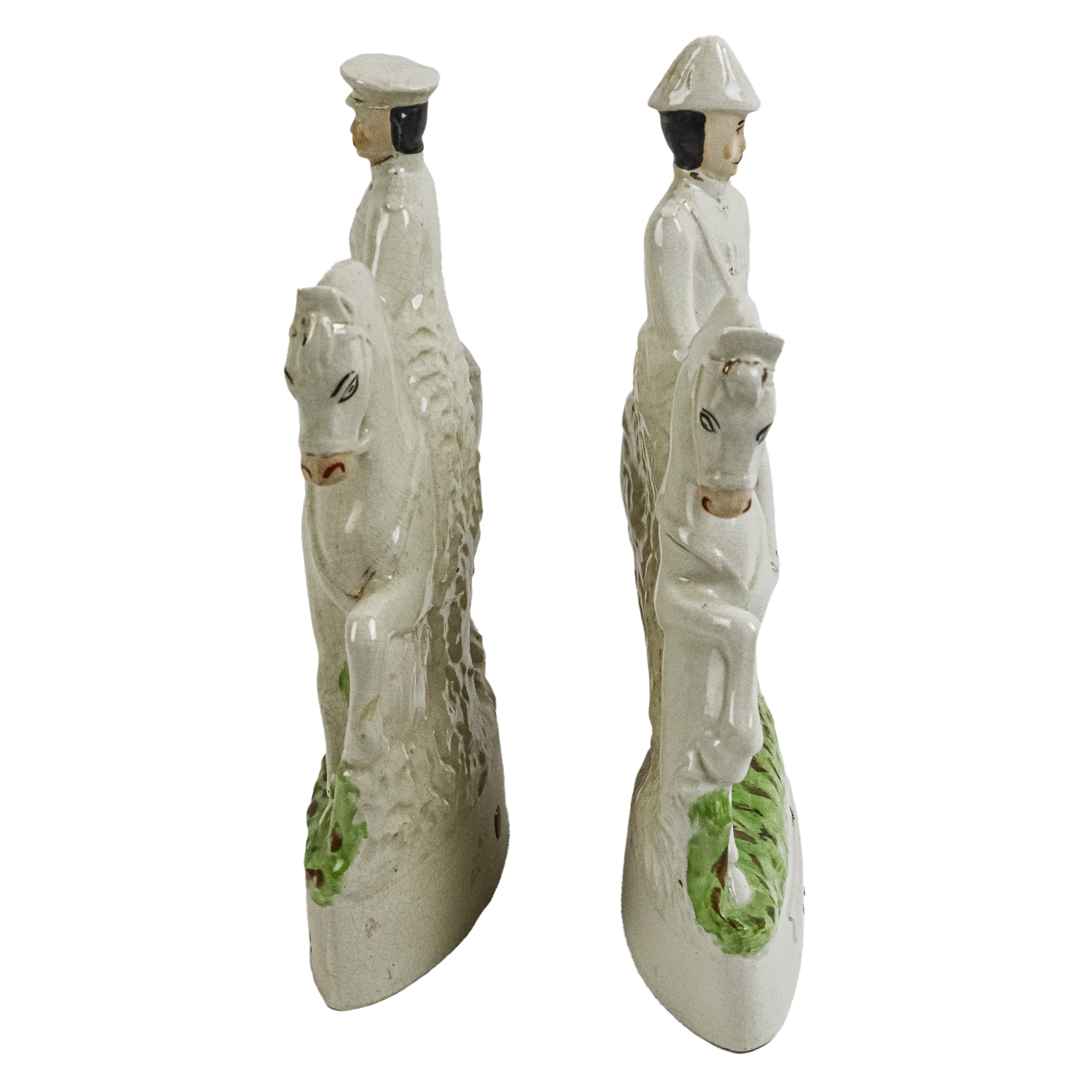 PAREJA DE FIGURA DE LOZA STAFFORD  DEL PRIMER CUARTO S. XX