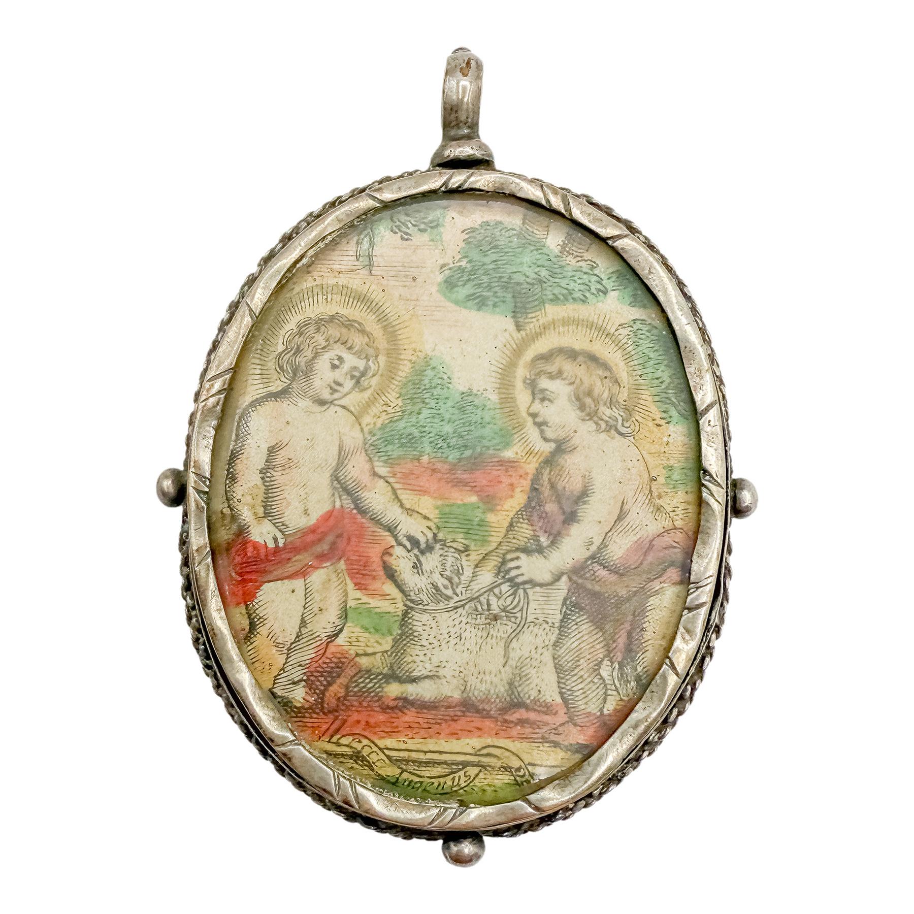 MEDALLÓN DEVOCIONAL DE PLATA DEL SIGLO XVIII