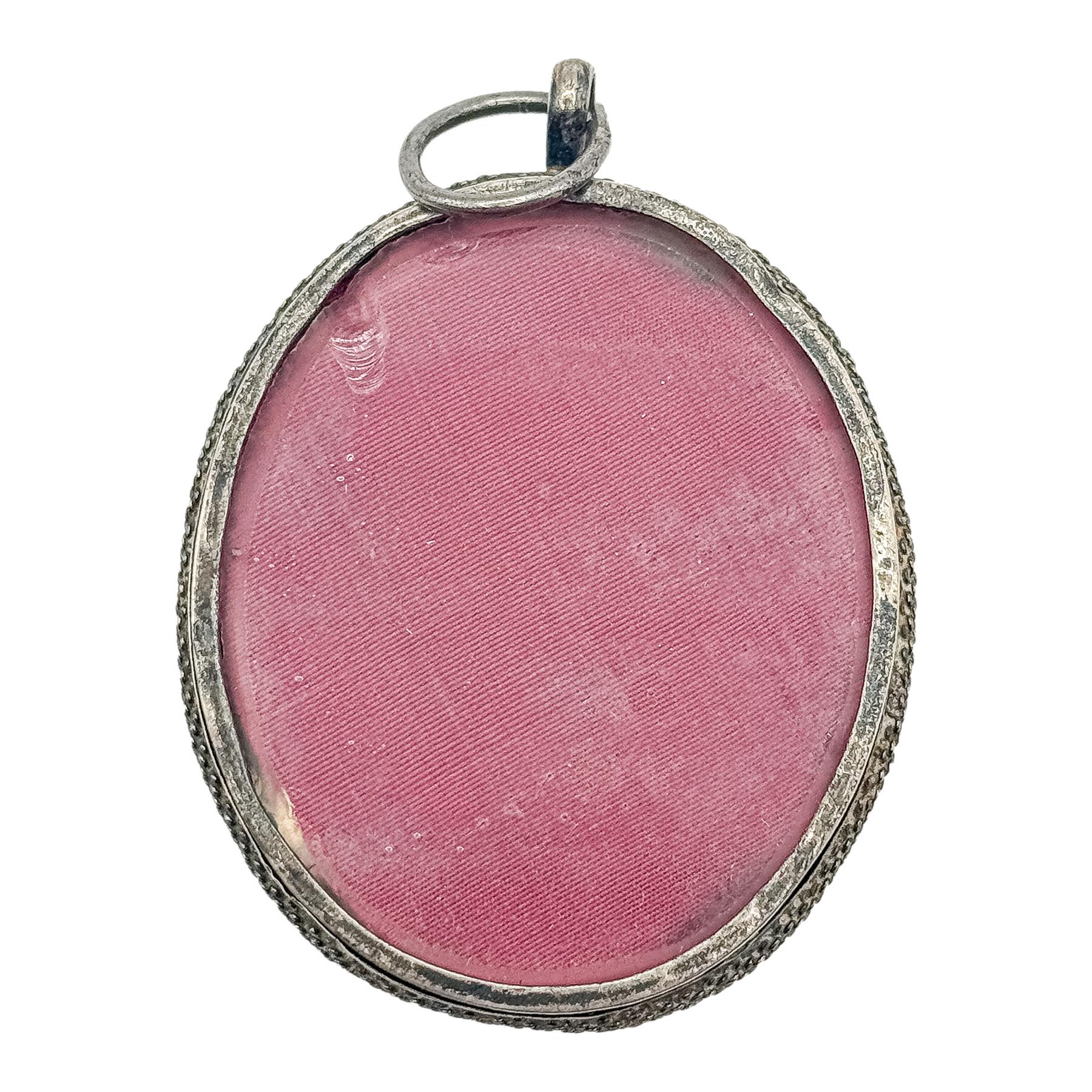 MEDALLÓN DEVOCIONAL DE PLATA DE FINALES DE S. XVIII