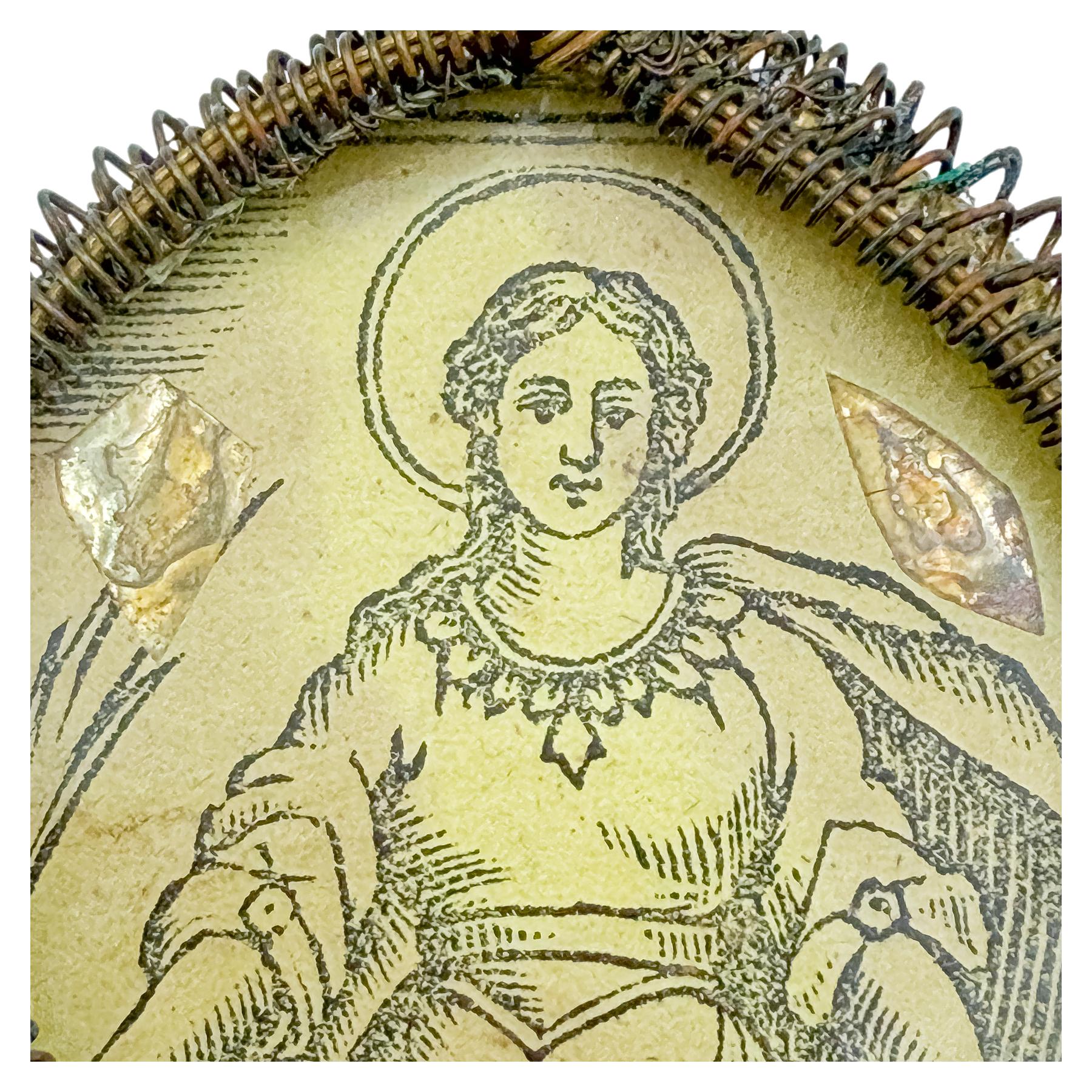 MEDALLÓN DEVOCIONAL DE METAL DEL SIGLO XVIII