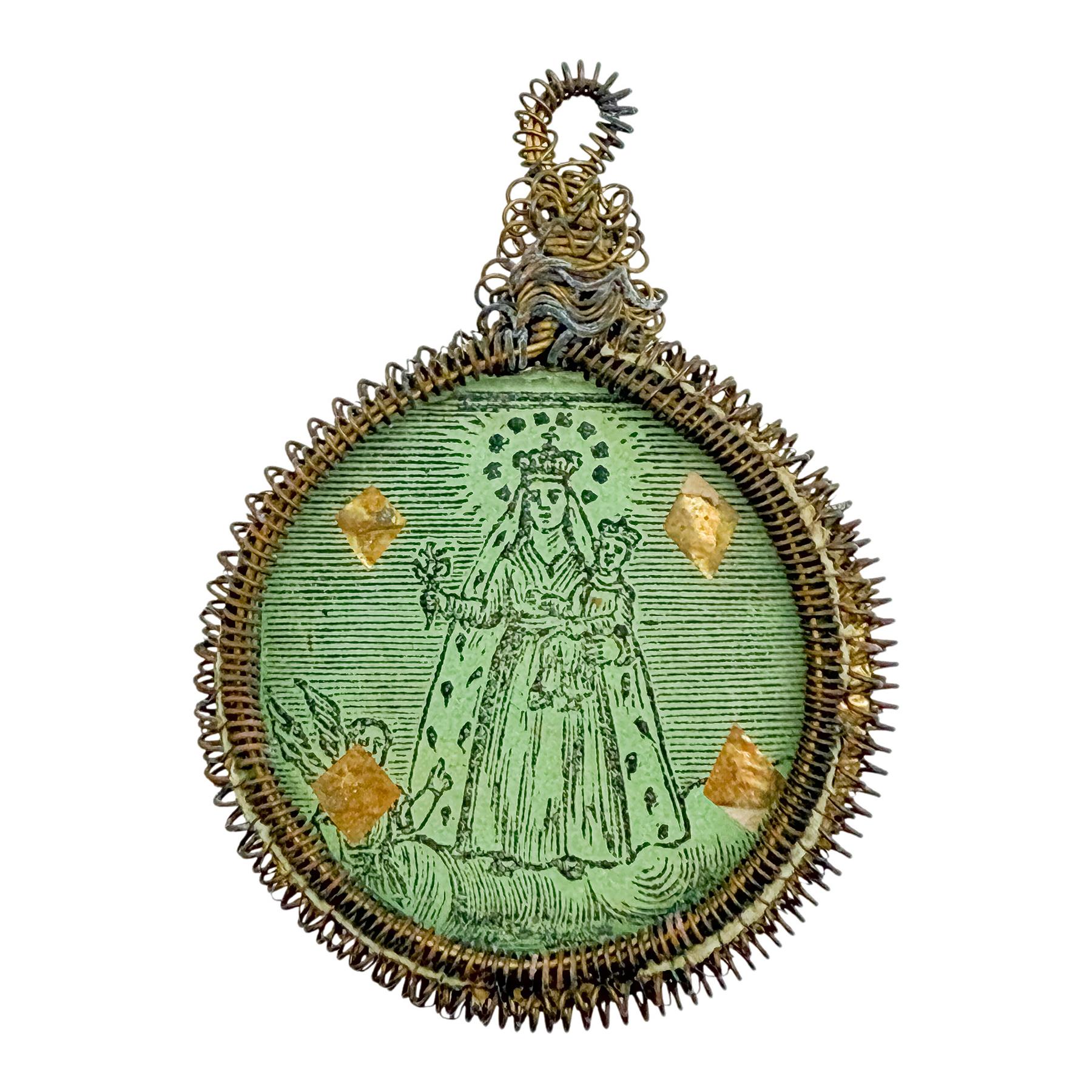 MEDALLÓN DEVOCIONAL DE METAL DEL SIGLO XVIII