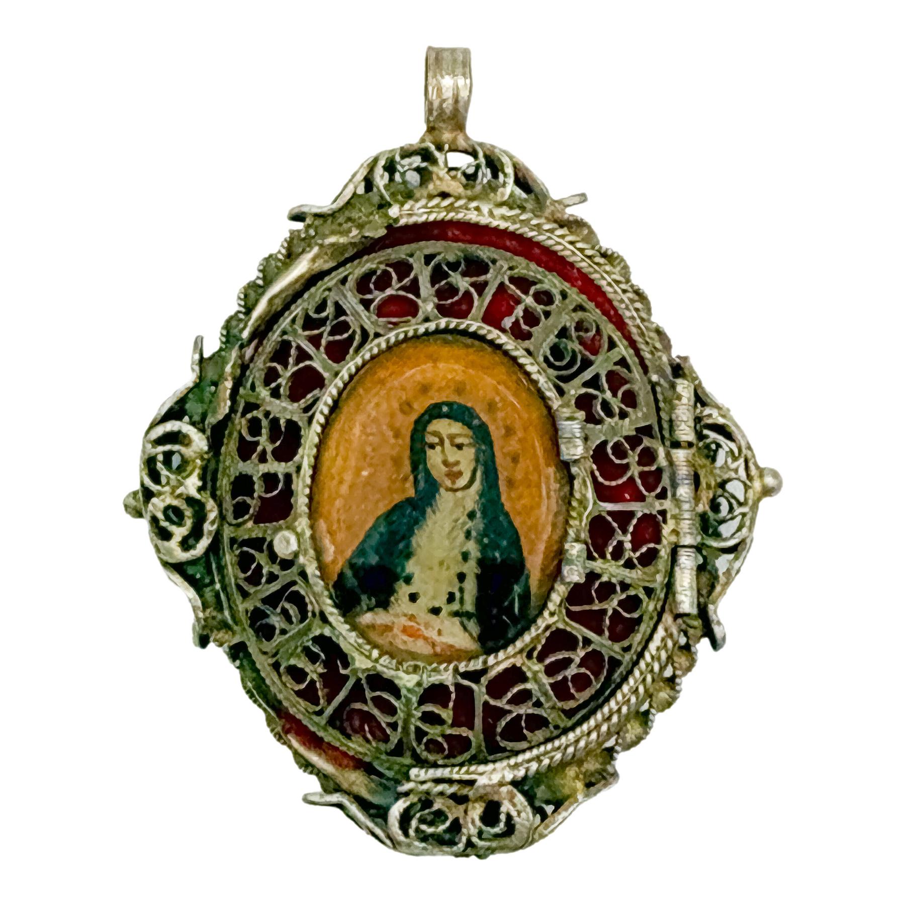 RELICARIO DE PLATA DEL SIGLO XVIII