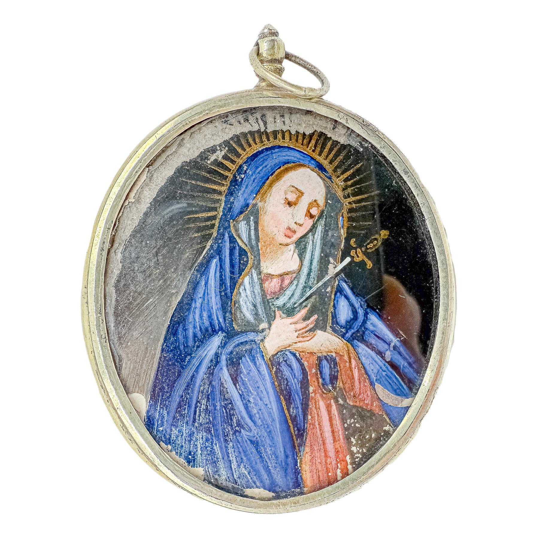 MEDALLÓN DEVOCIONAL DE PLATA DEL SIGLO XVIII