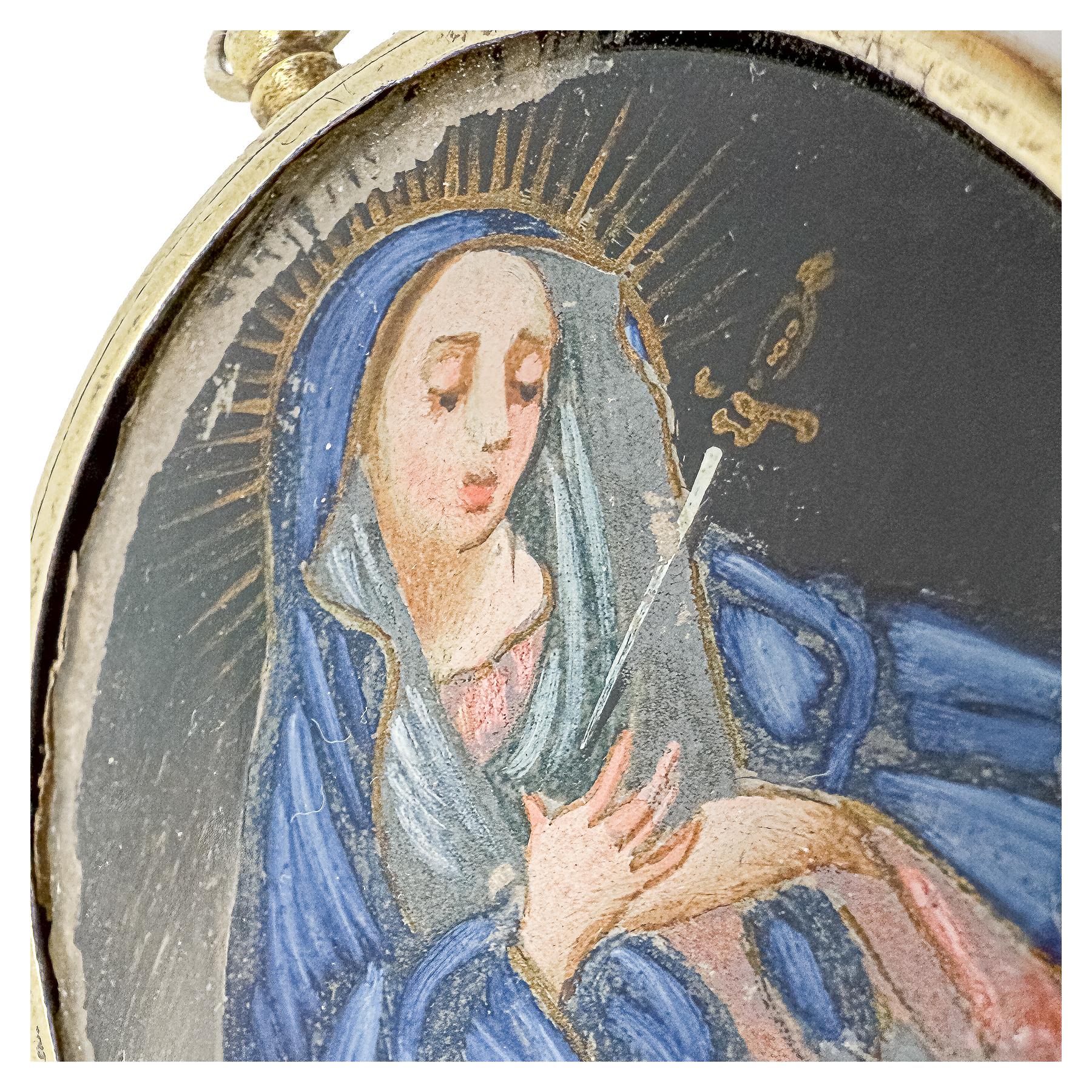 MEDALLÓN DEVOCIONAL DE PLATA DEL SIGLO XVIII