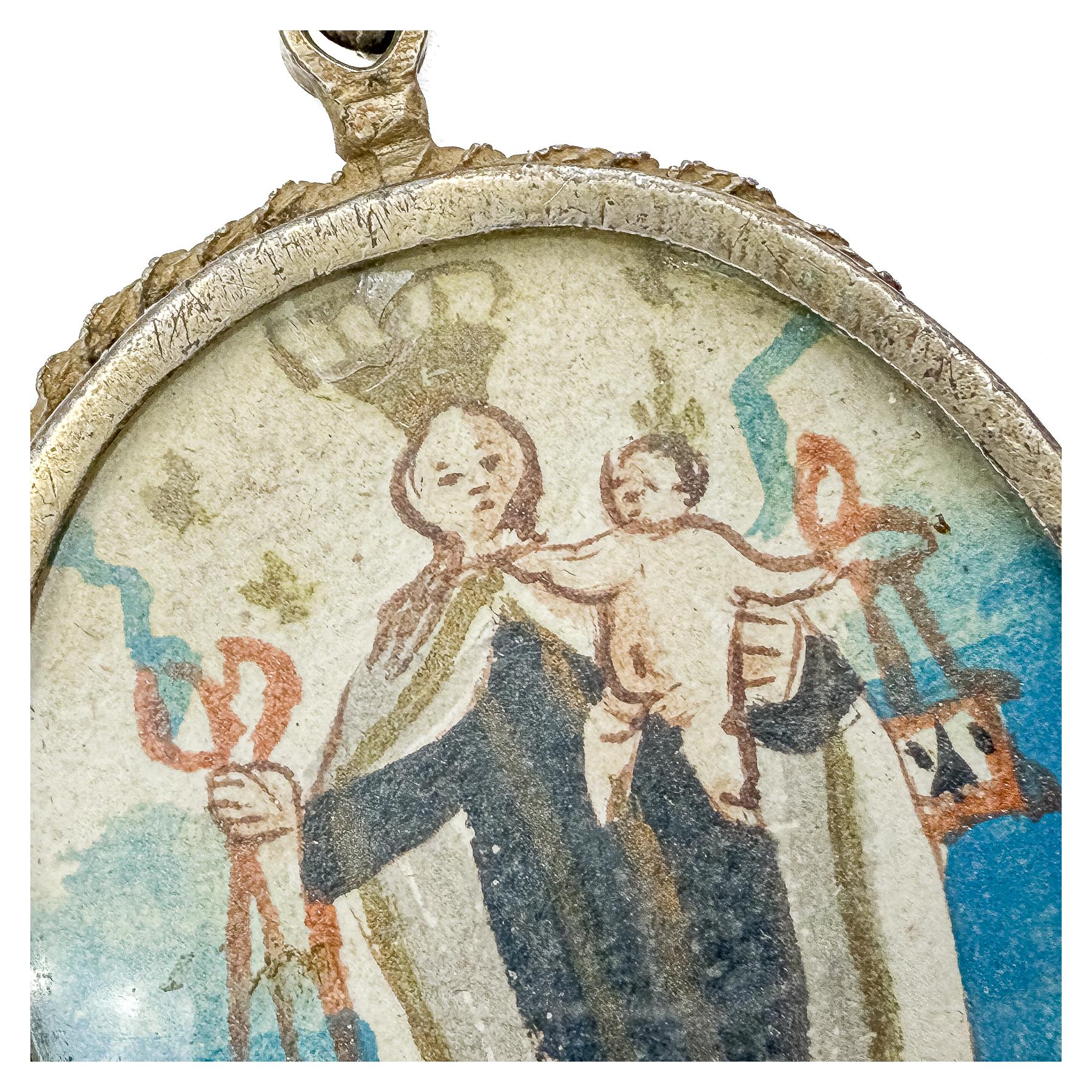 MEDALLÓN DEVOCIONAL DE PLATA DEL SIGLO XVIII