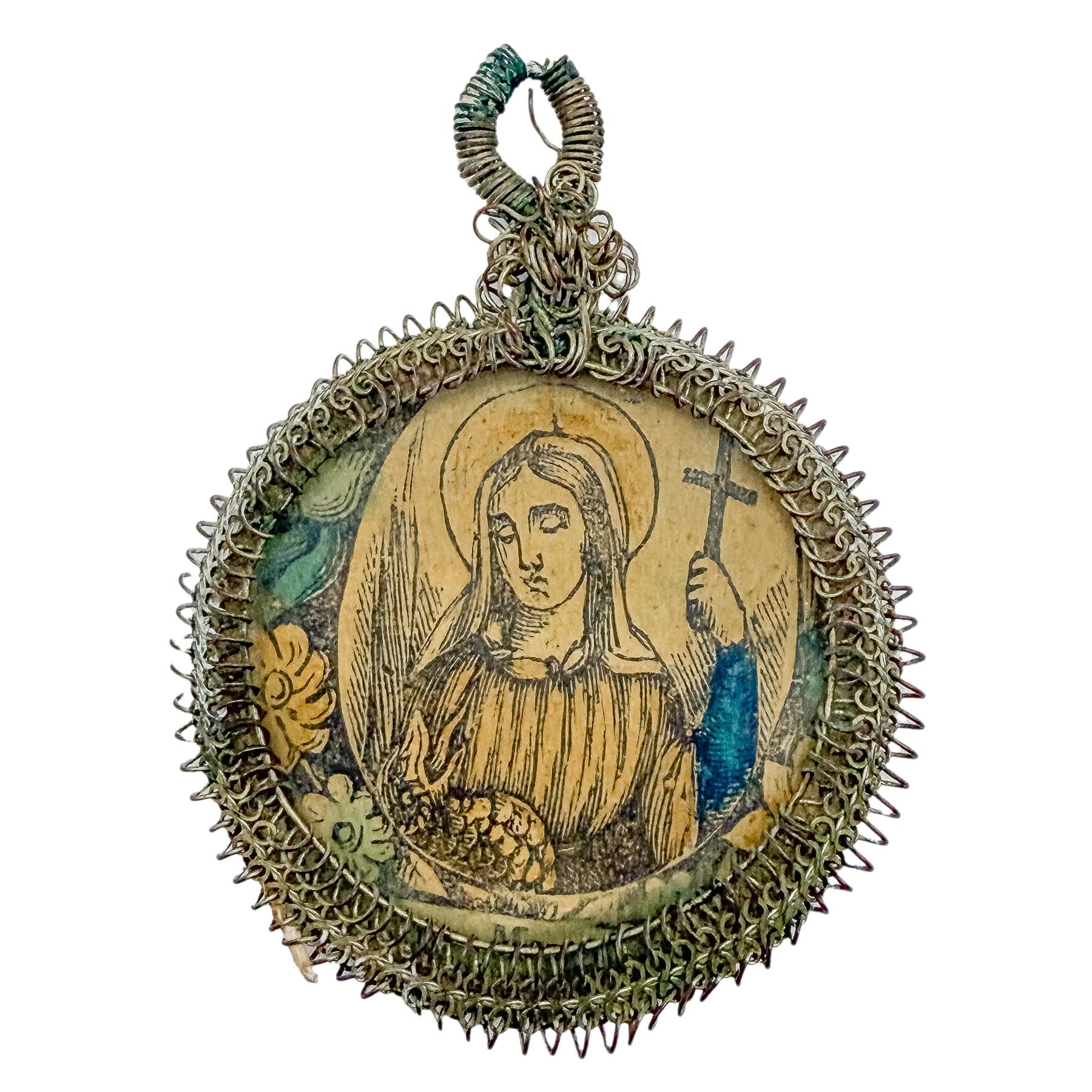 MEDALLÓN DEVOCIONAL DE PLATA DEL SIGLO XVIII