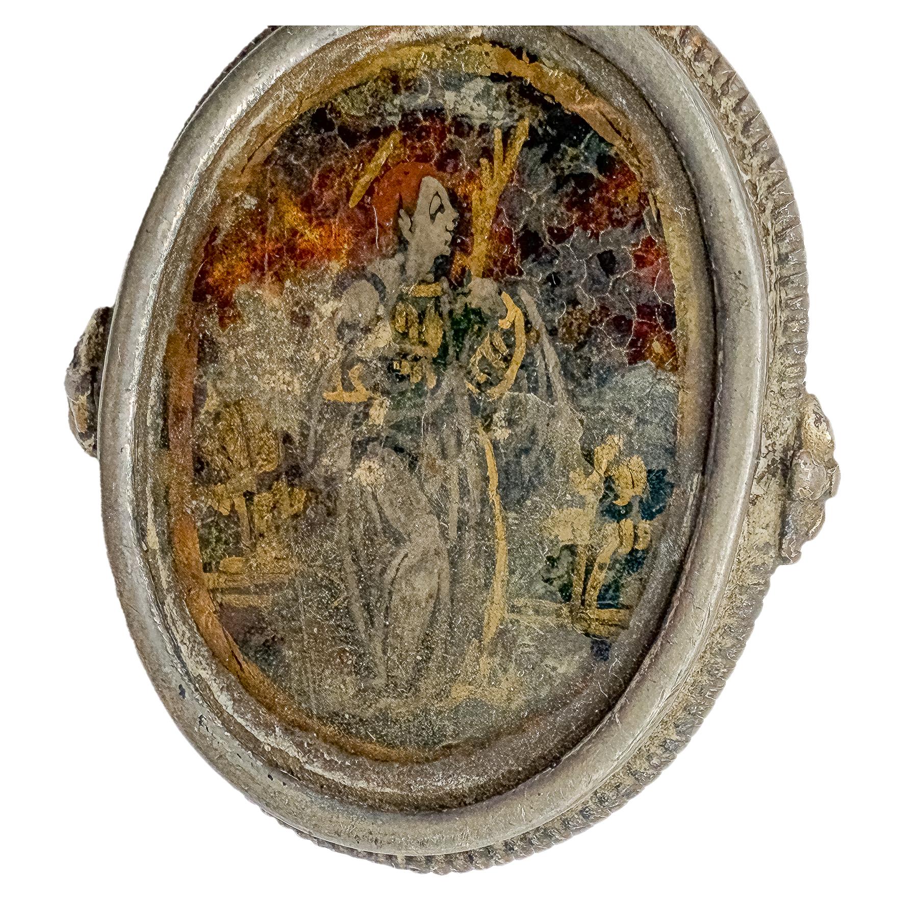 MEDALLÓN DEVOCIONAL DE PLATA DEL SIGLO XVIII