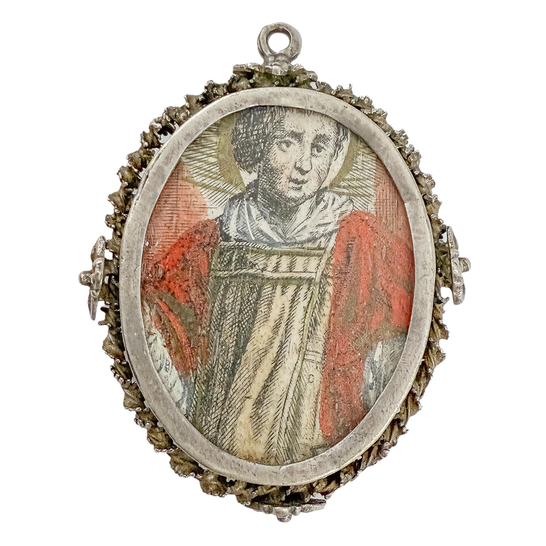 RELICARIO DE PLATA DEL SIGLO XVIII