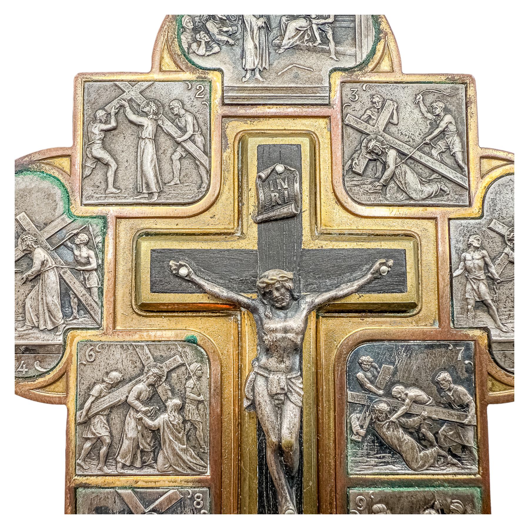 CRUCIFIJO VIACRUCIS ITALIANO DEL ÚLTIMO TERCIO DE S. XX