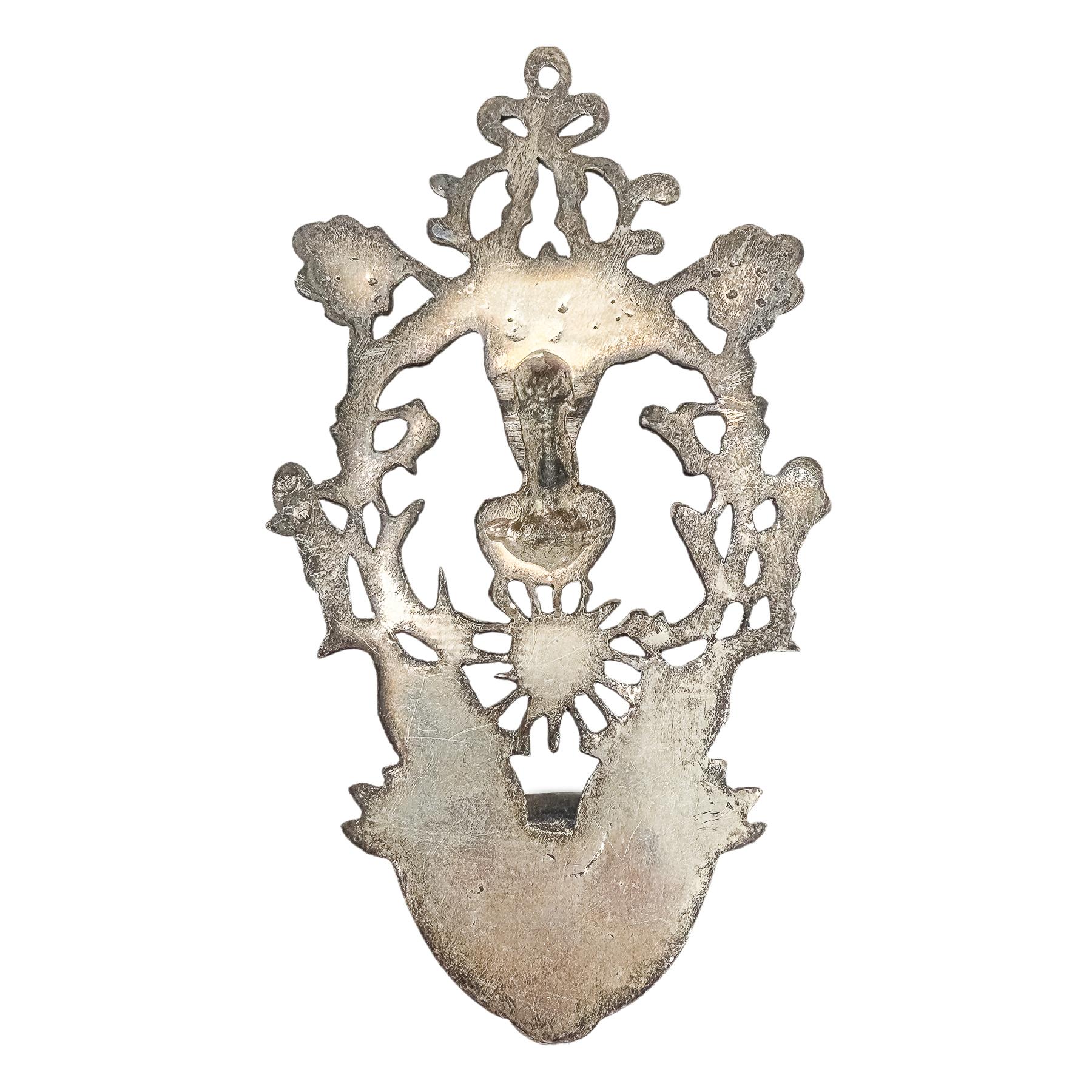 BENDITERA DE PLATA DE MEDIADOS DE SIGLO XX